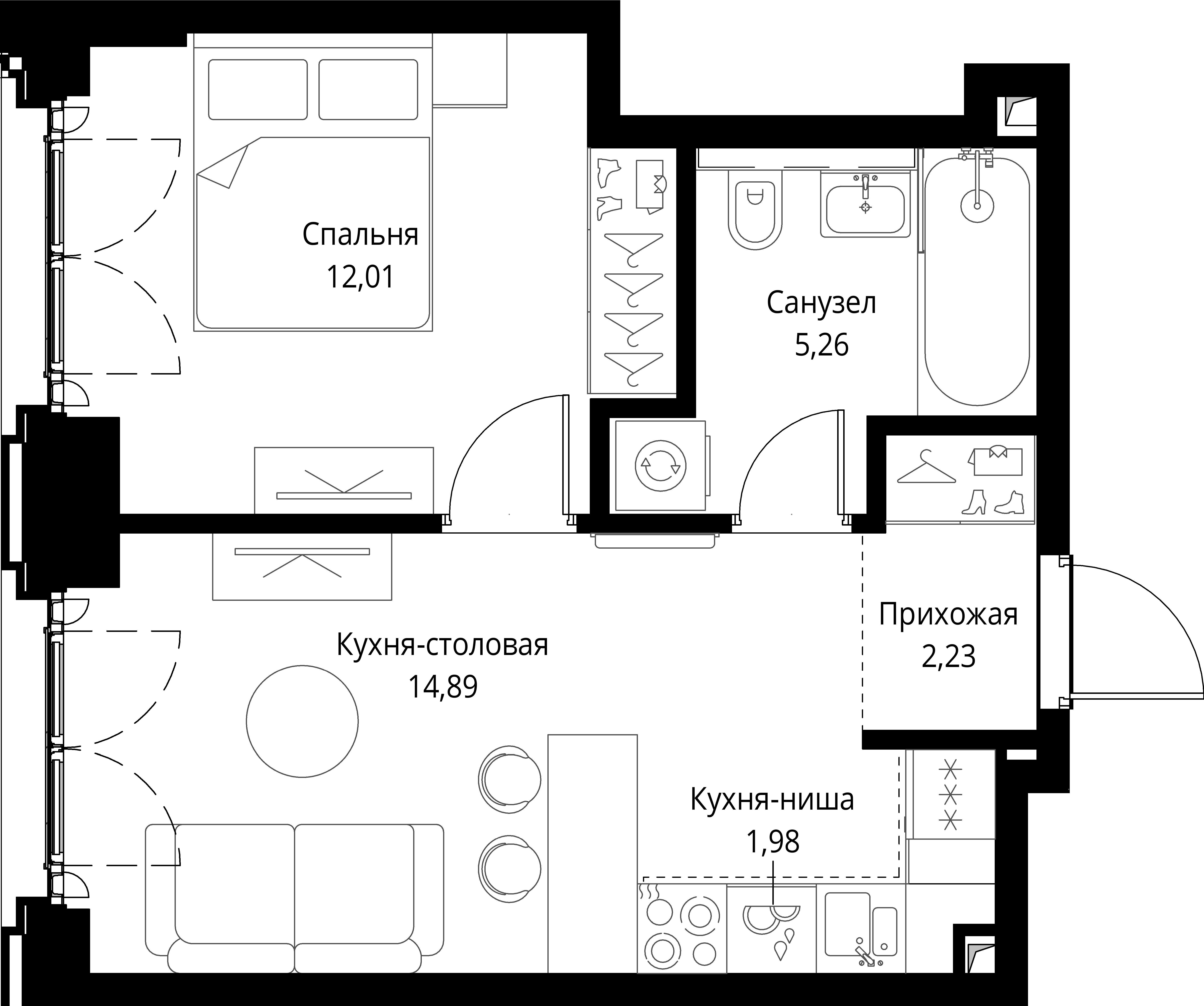 1-комнатная, 36,37 м² — 22 132 810 ₽
