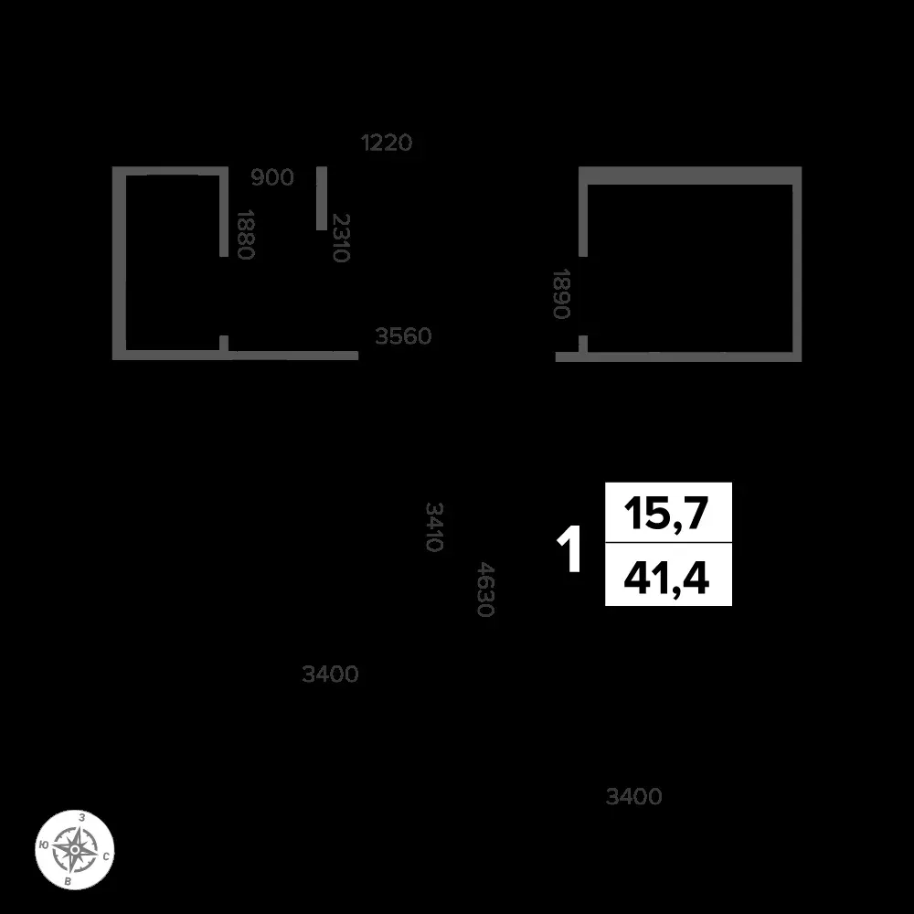 1-комнатная, 42,2 м² — 12 715 915 ₽