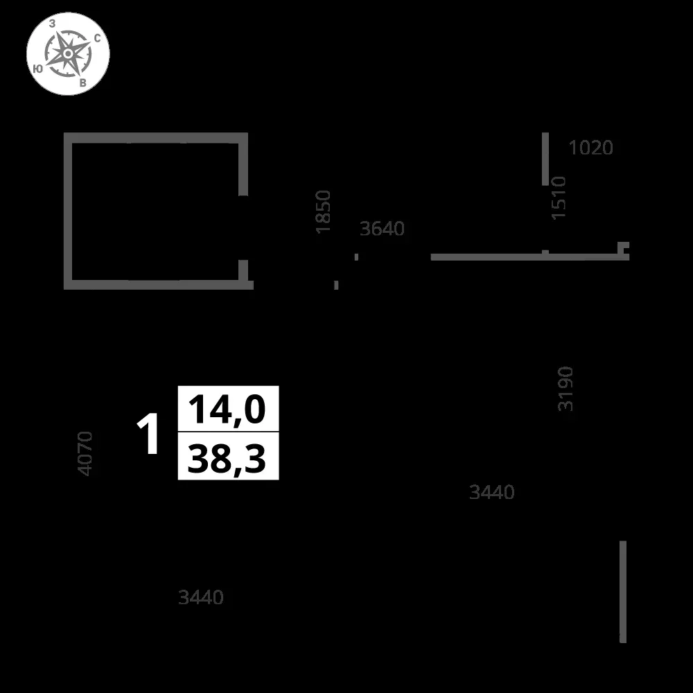 1-комнатная, 38,2 м² — 12 885 624 ₽