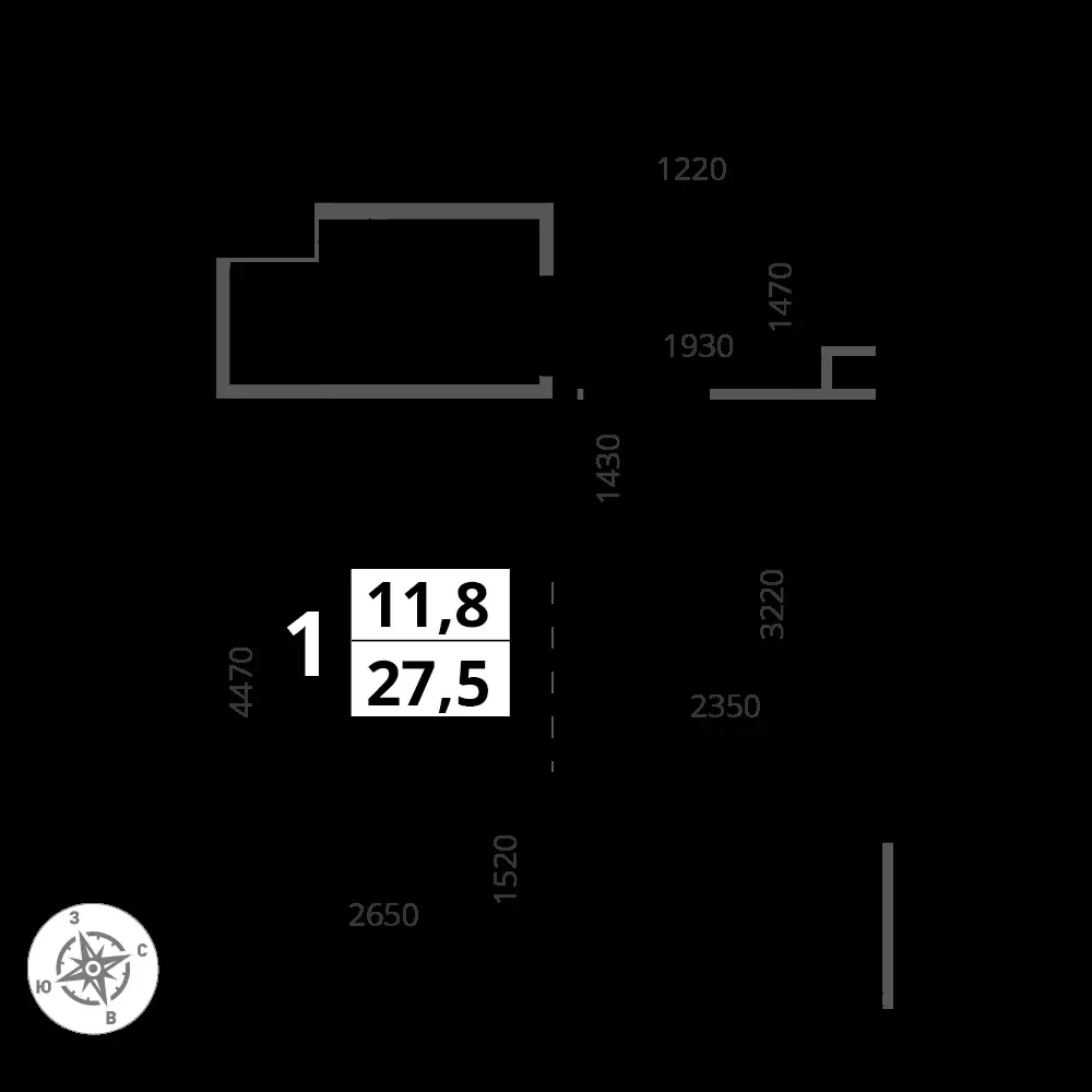 Студия, 27,5 м² — 9 993 143 ₽
