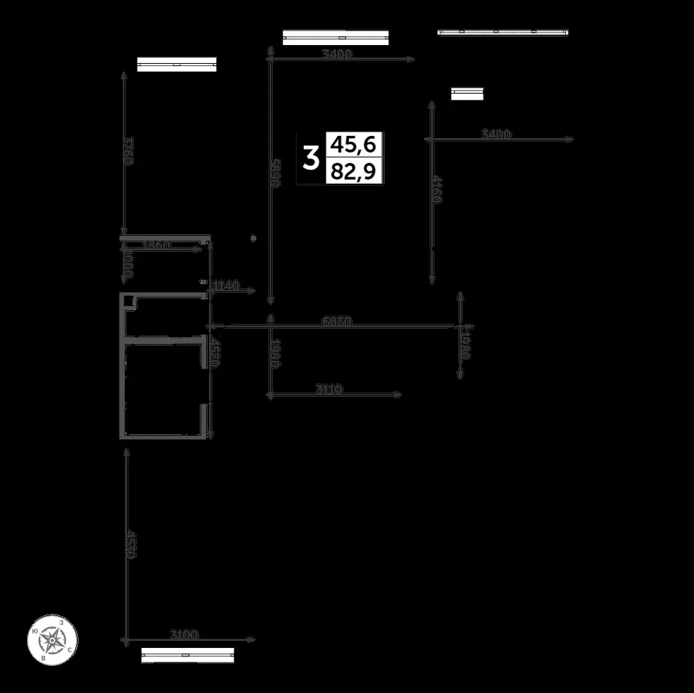 3-комнатная, 84 м² — 18 606 840 ₽