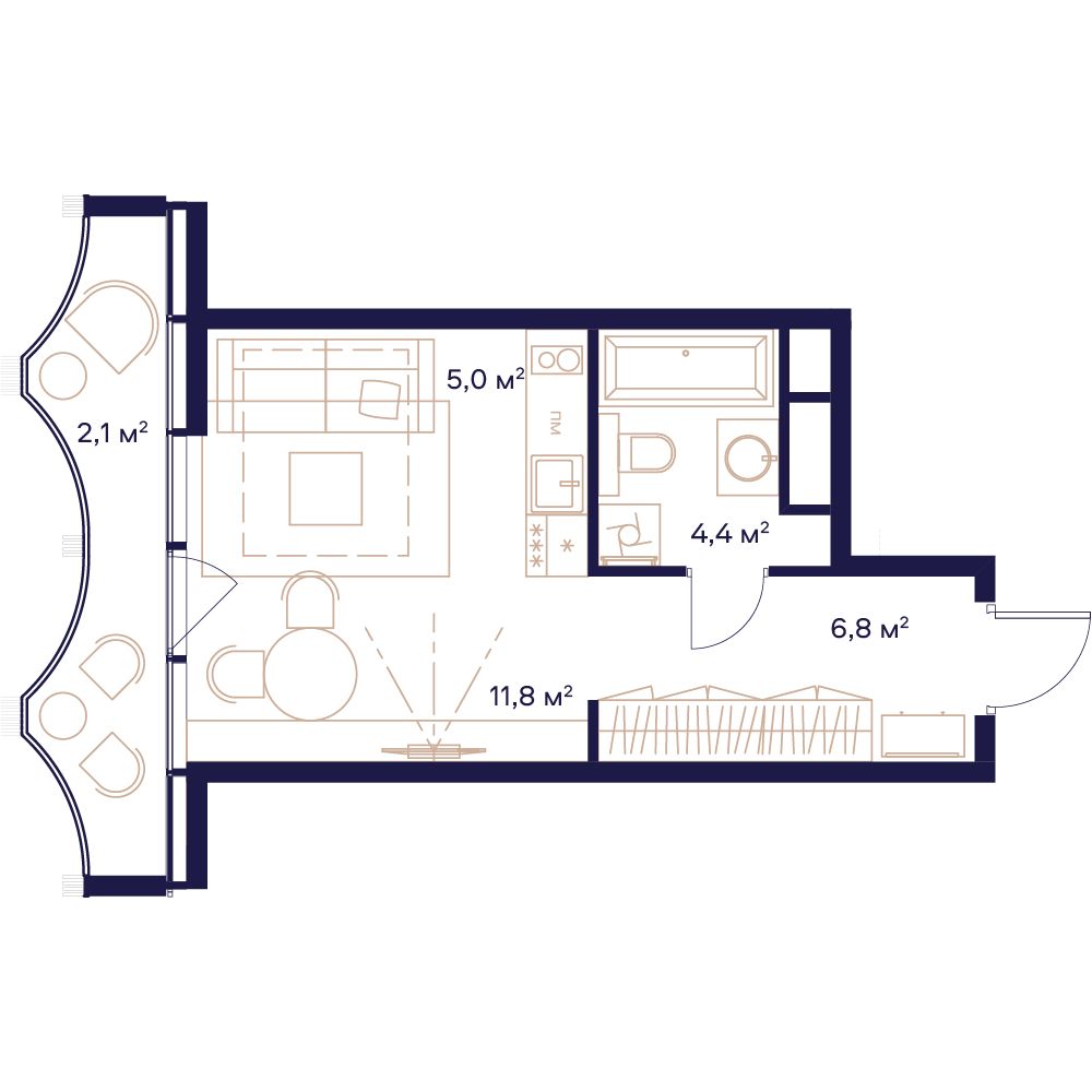 1-комнатная, 30,1 м² — 22 182 030 ₽