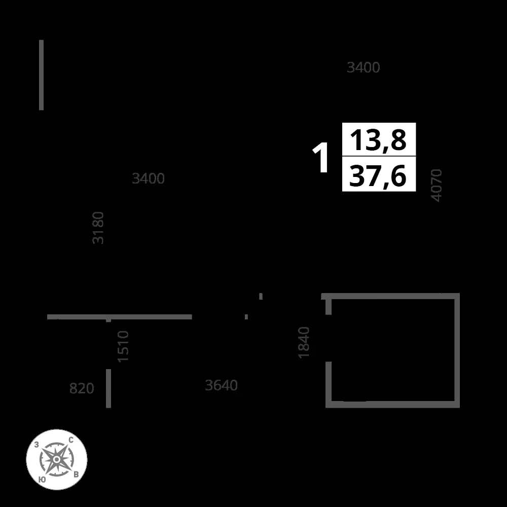 1-комнатная, 37,9 м² — 13 278 796 ₽