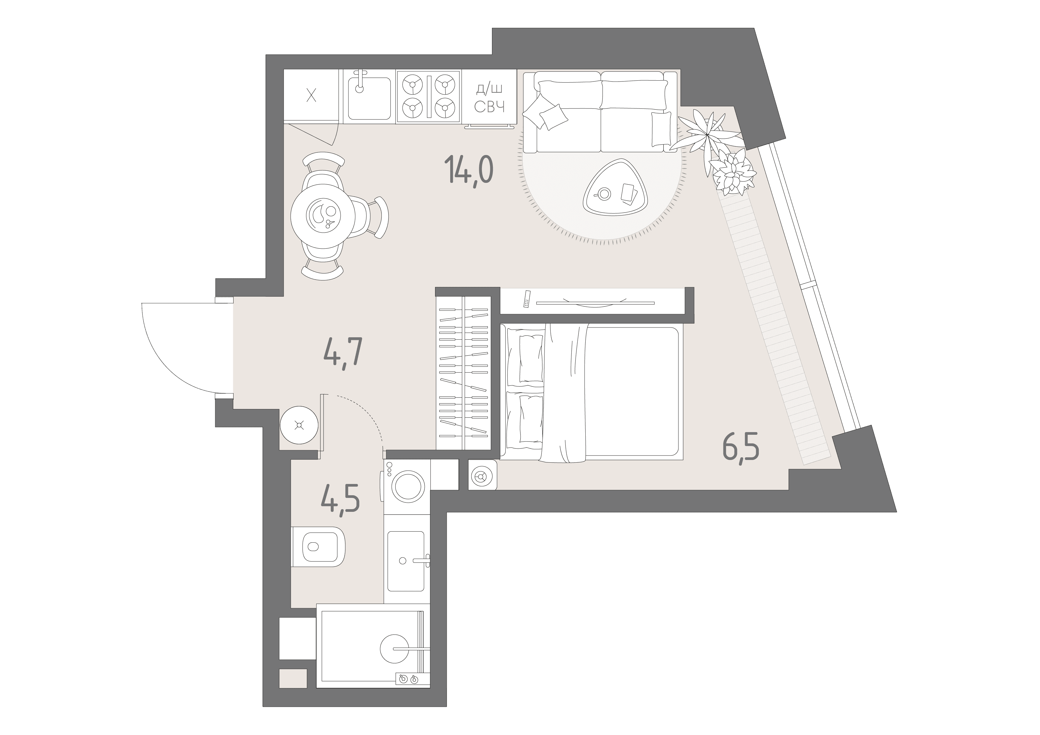 1-комнатная, 29,7 м² — 24 981 674 ₽