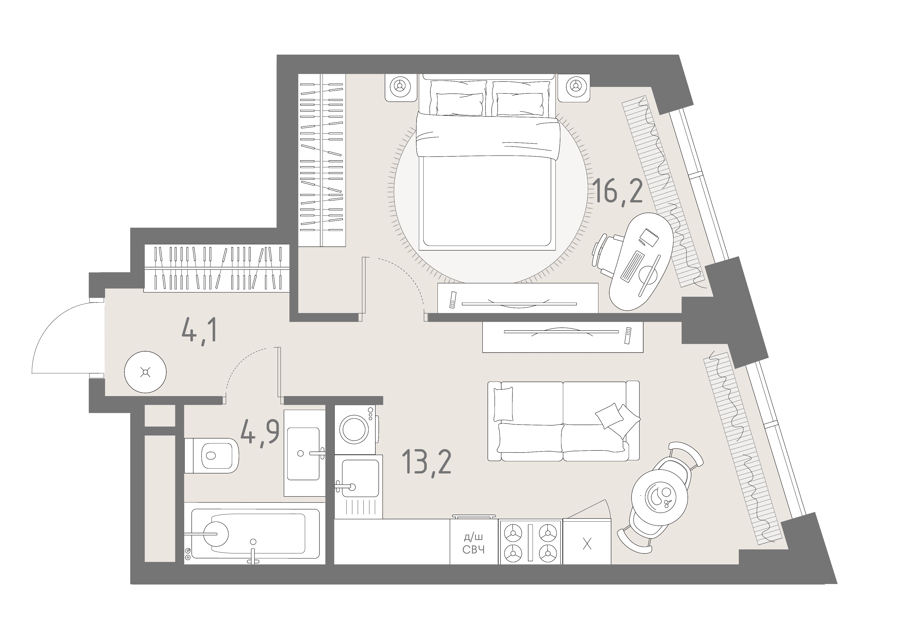 1-комнатная, 38,4 м² — 28 614 913 ₽