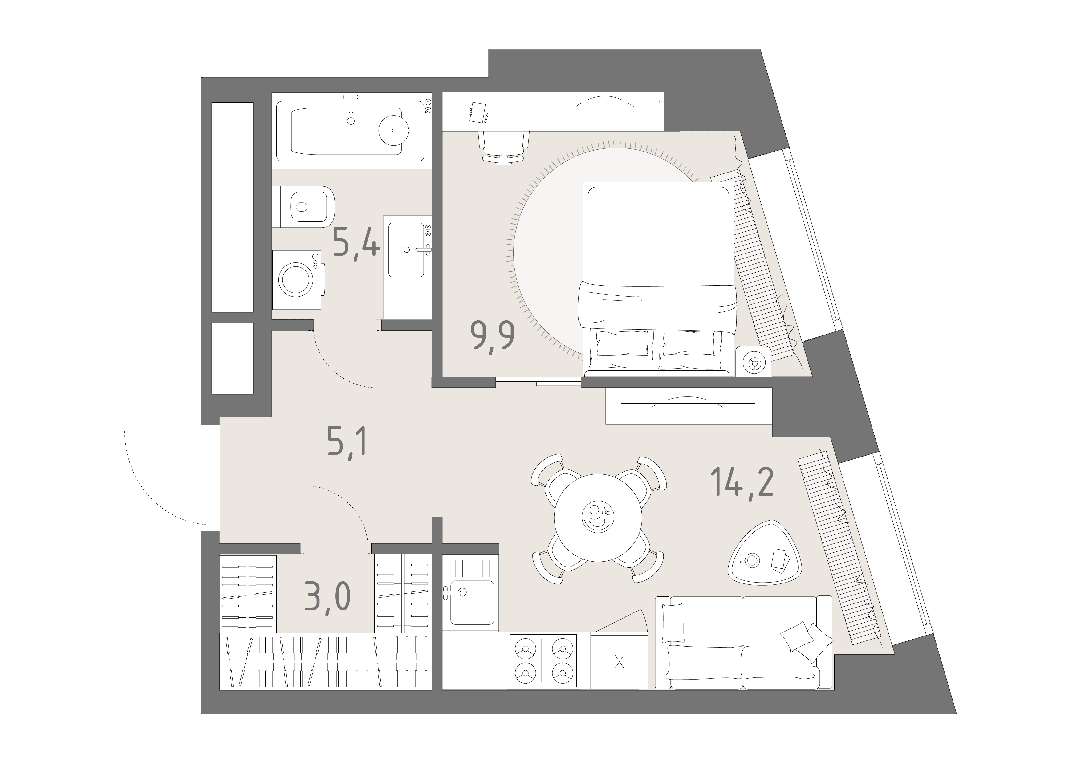 1-комнатная, 37,6 м² — 31 588 393 ₽