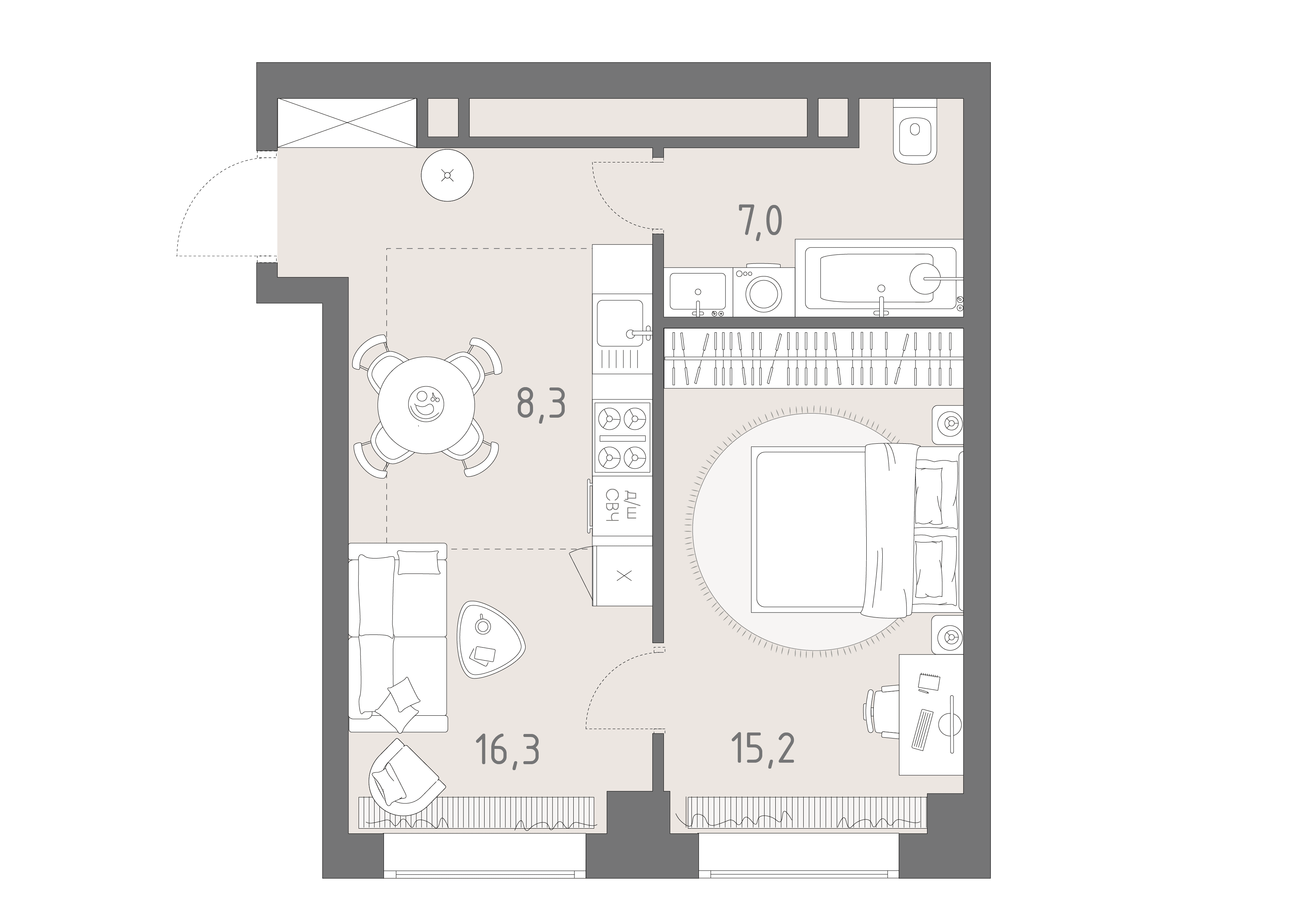 2-комнатная, 46,8 м² — 32 465 975 ₽