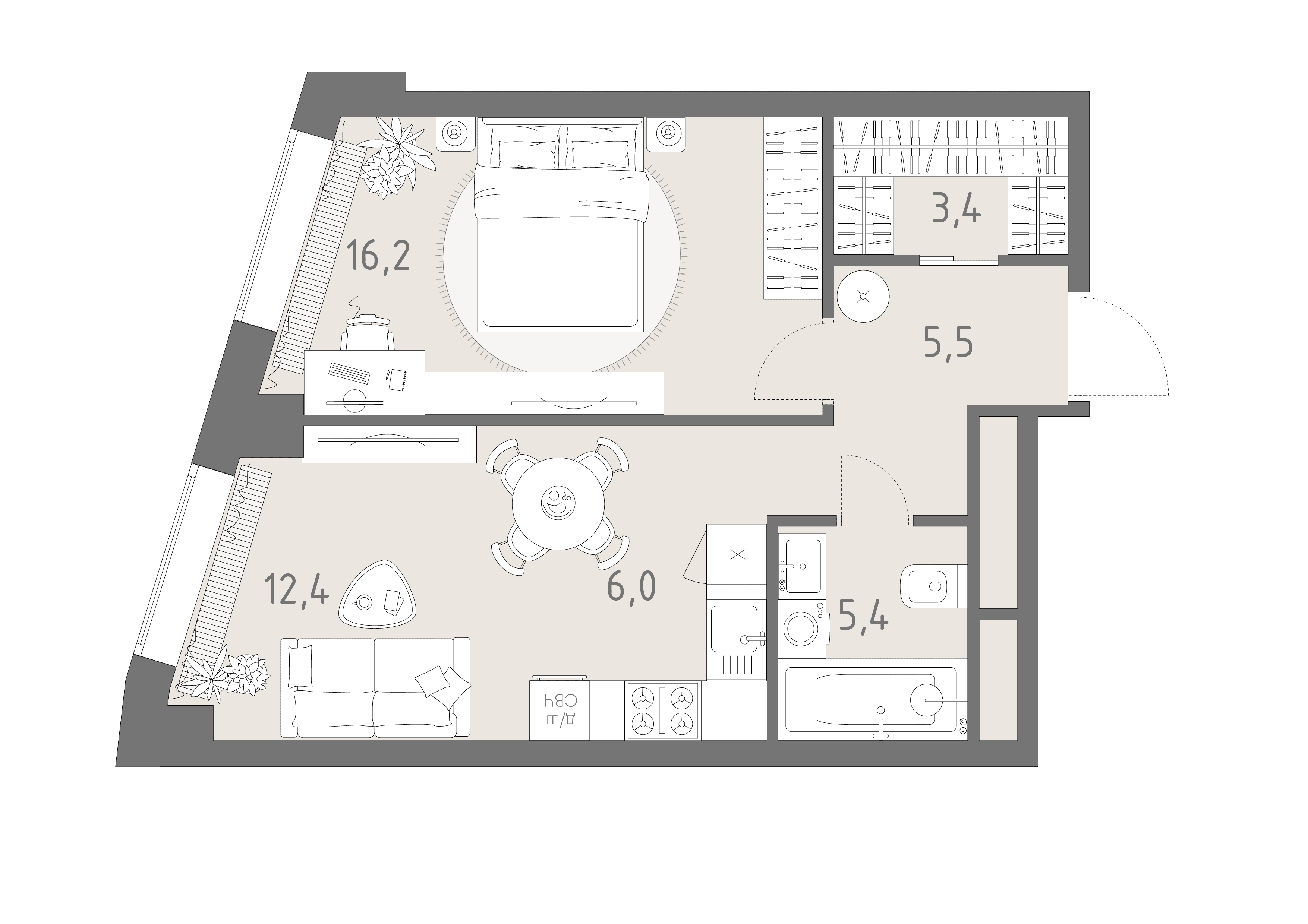 2-комнатная, 48,9 м² — 36 071 814 ₽