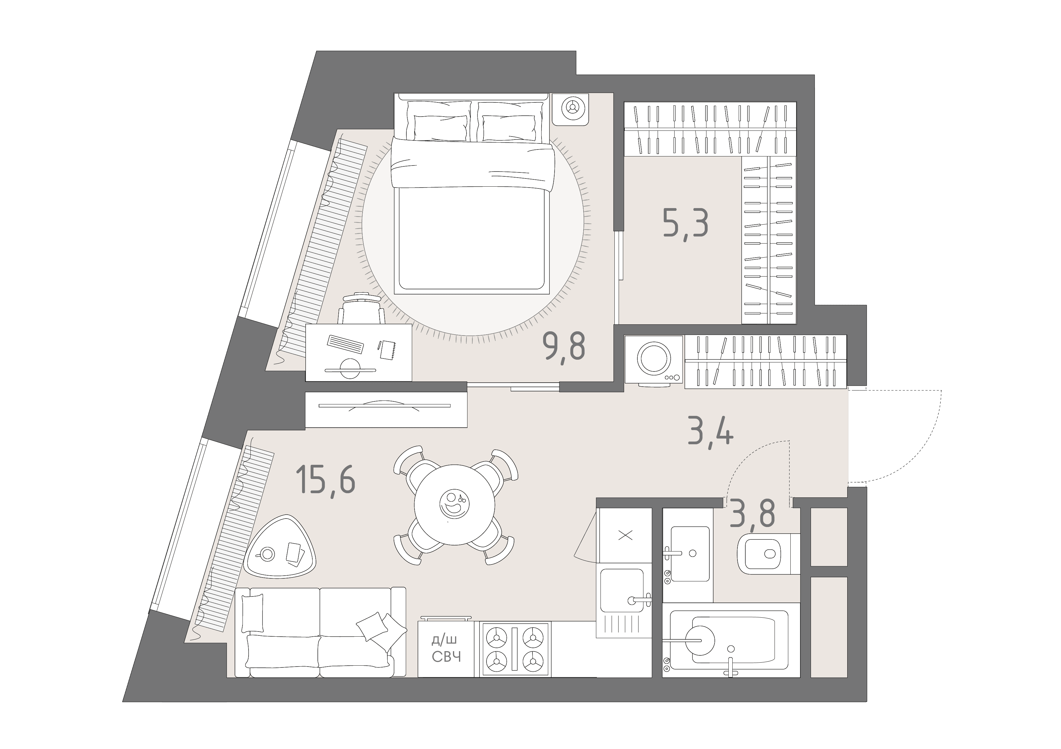 1-комнатная, 37,9 м² — 31 502 748 ₽