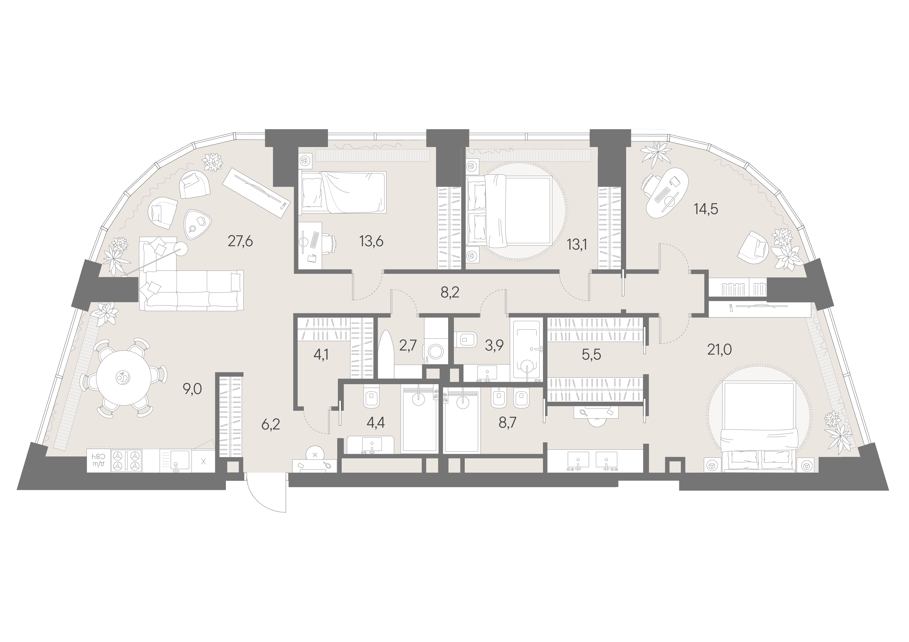 Студия, 142,5 м² — 105 342 158 ₽