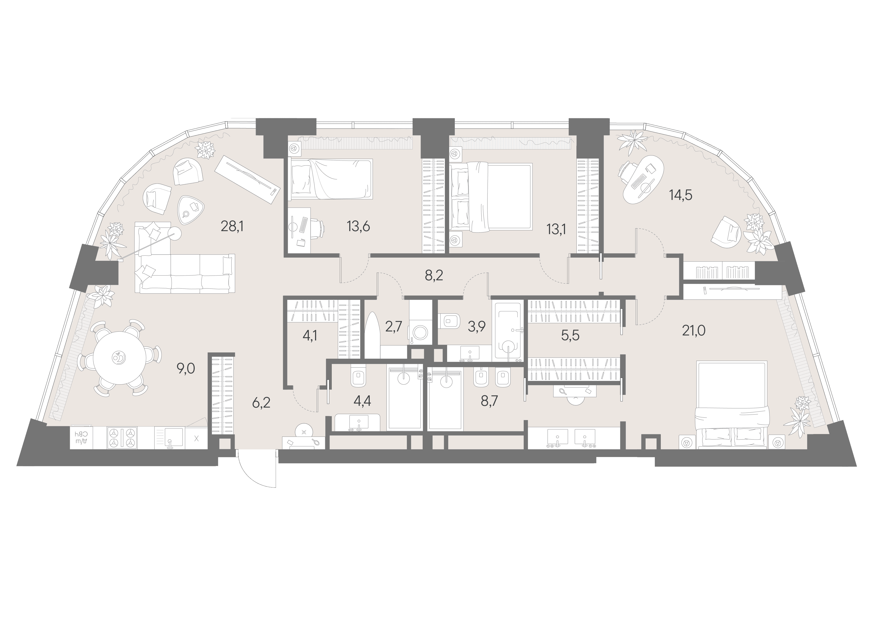 Студия, 143 м² — 110 562 792 ₽