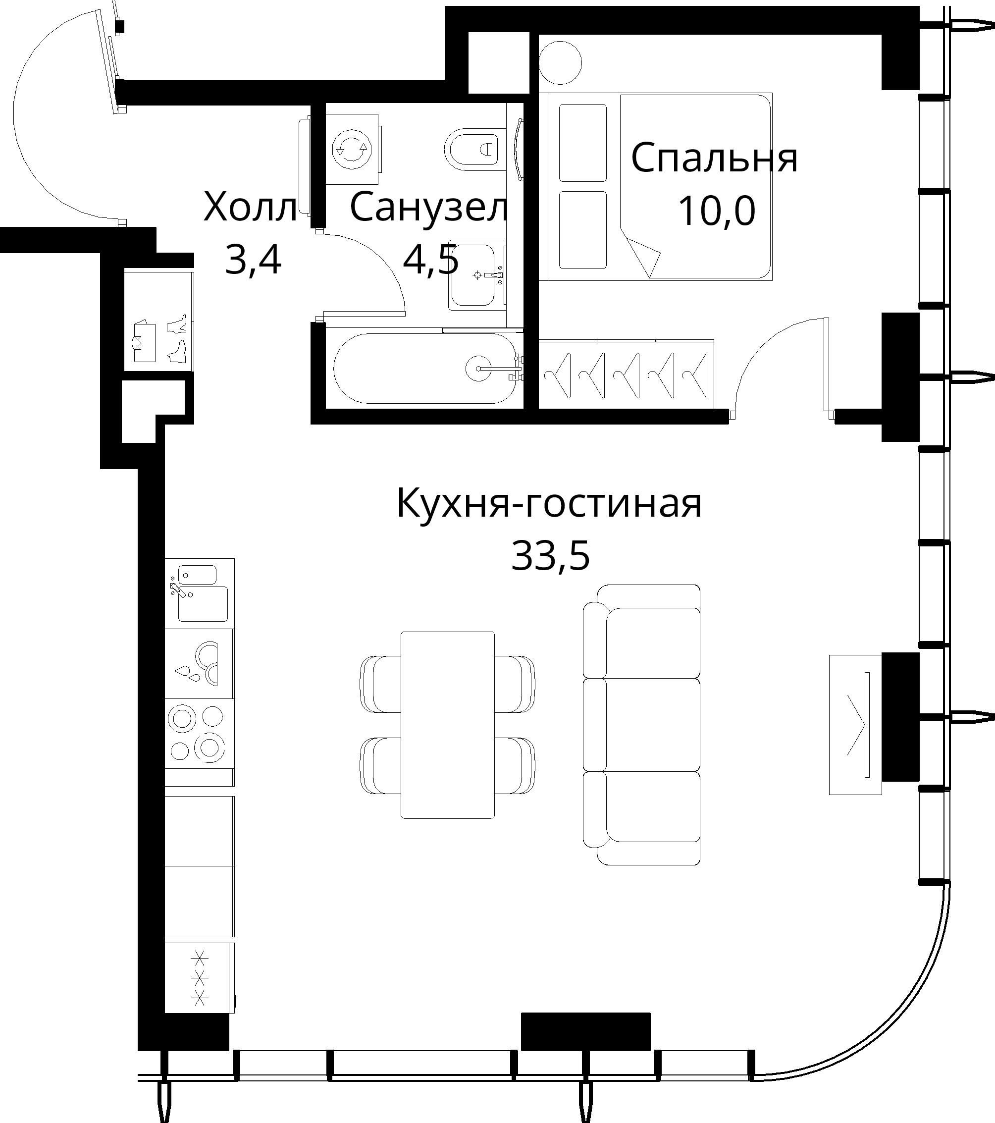 1-комнатная, 51,4 м² — 24 026 657 ₽