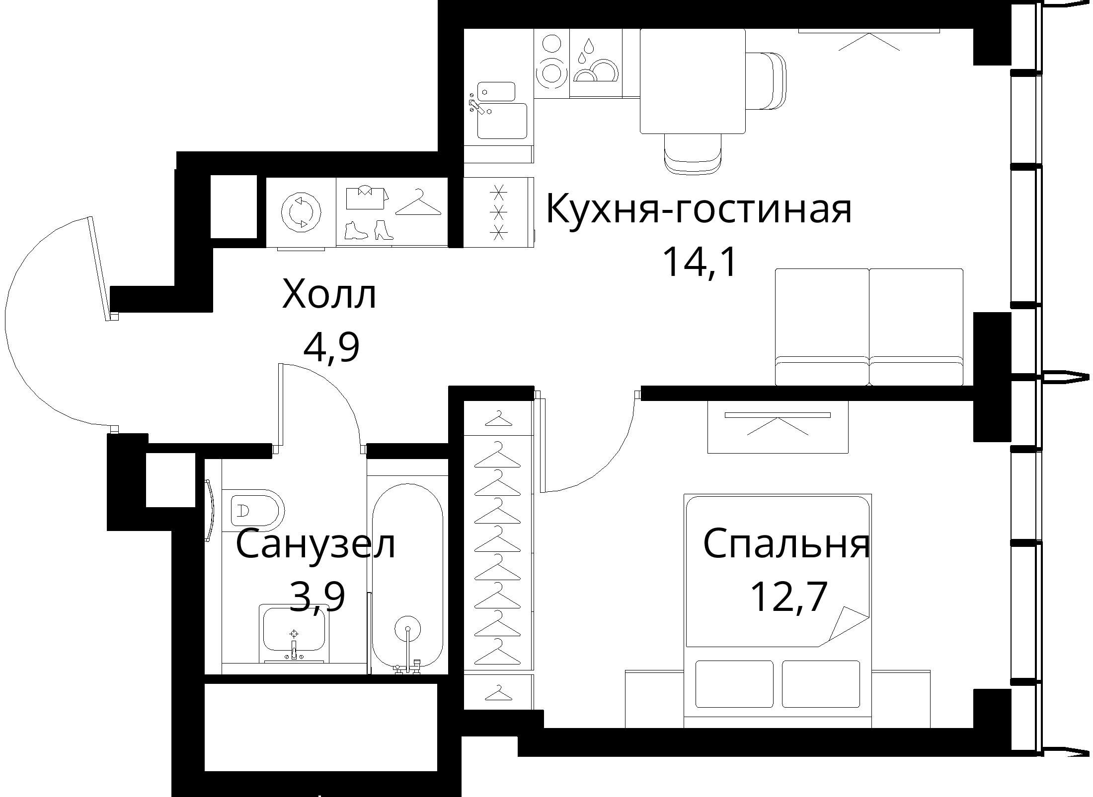 1-комнатная, 35,6 м² — 19 107 150 ₽