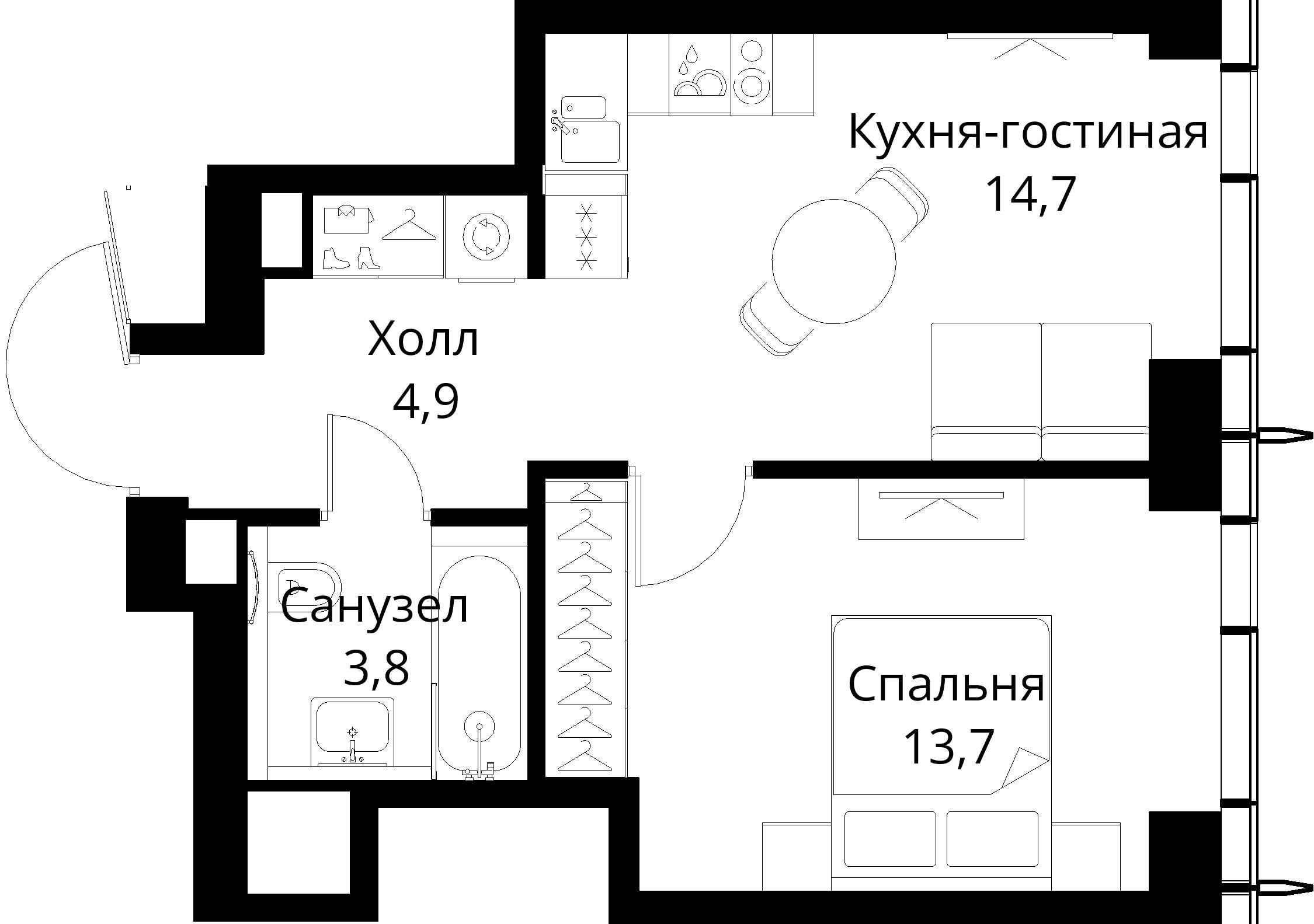 1-комнатная, 37,1 м² — 18 586 276 ₽