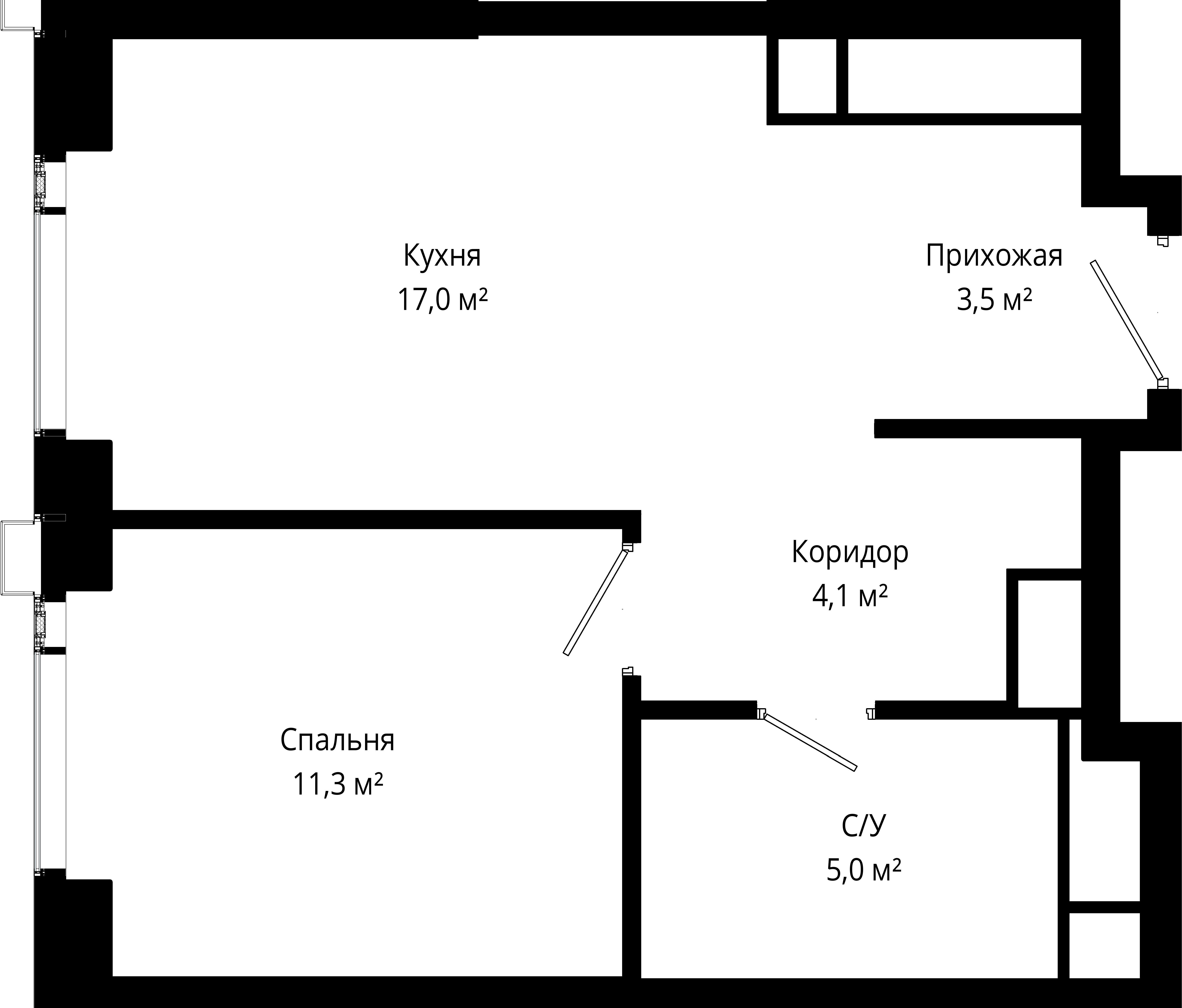 1-комнатная, 40,9 м² — 20 956 963 ₽