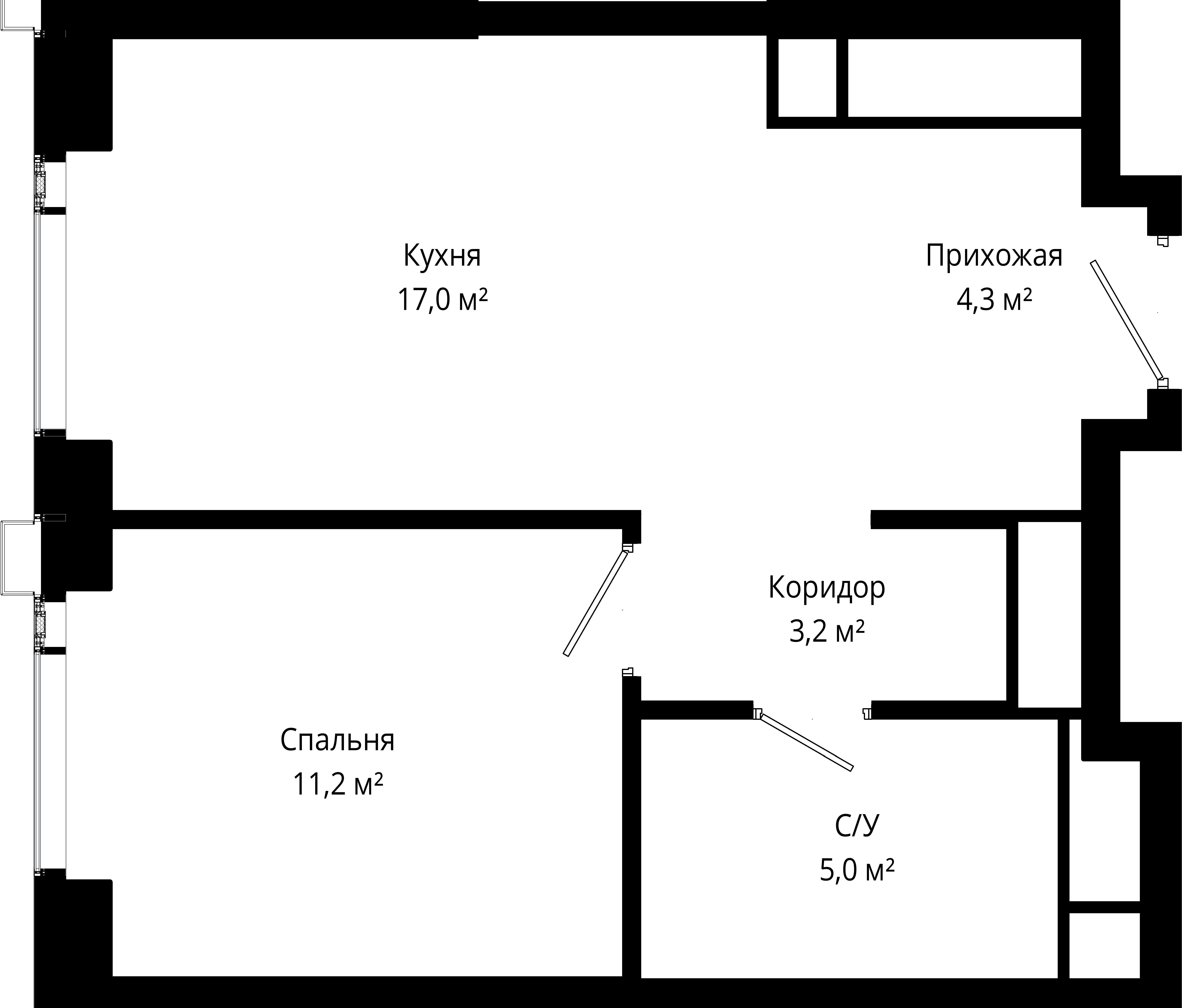 1-комнатная, 40,7 м² — 21 155 949 ₽