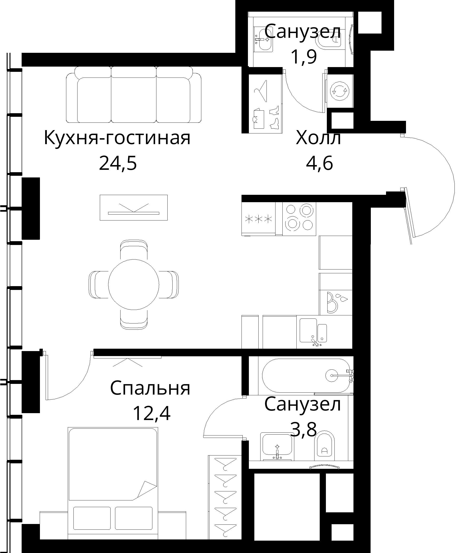1-комнатная, 47,2 м² — 22 430 756 ₽