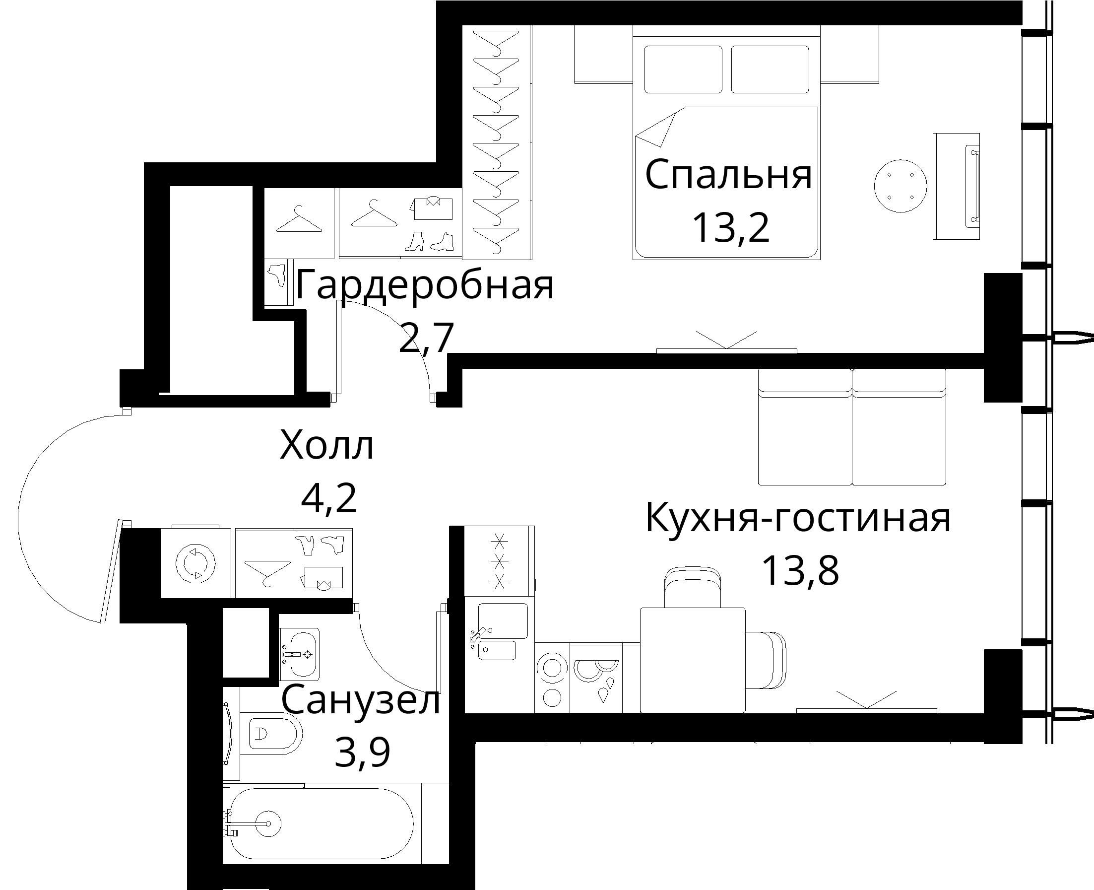 1-комнатная, 37,8 м² — 20 496 879 ₽