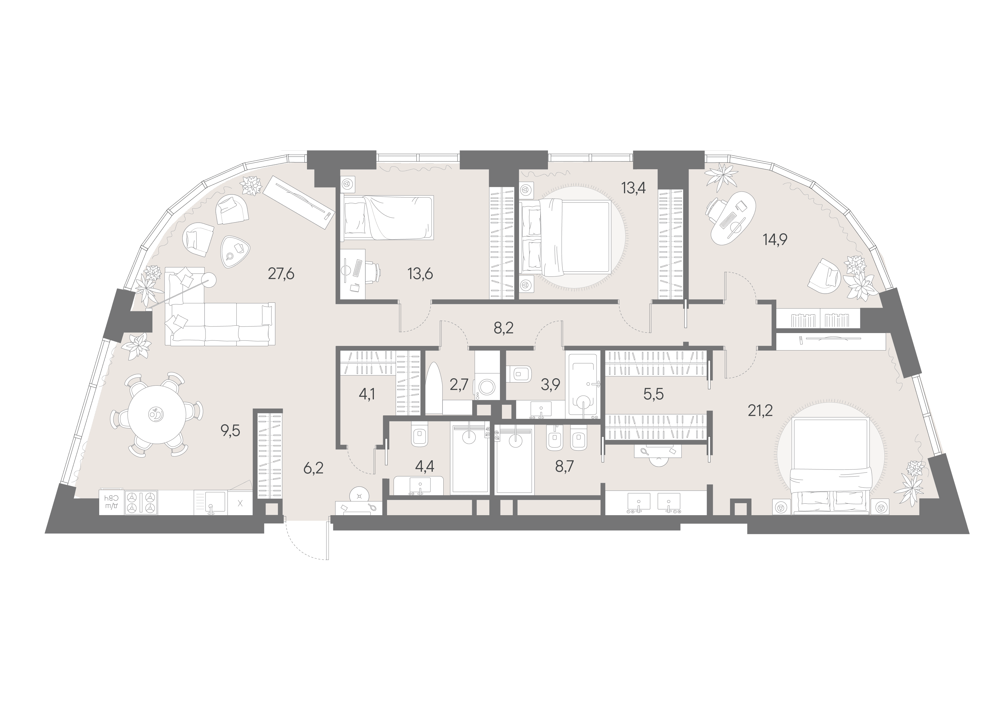 Студия, 143,9 м² — 123 163 840 ₽