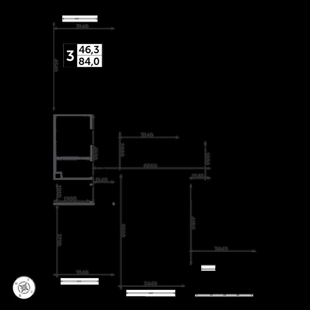 3-комнатная, 84,9 м² — 18 665 477 ₽
