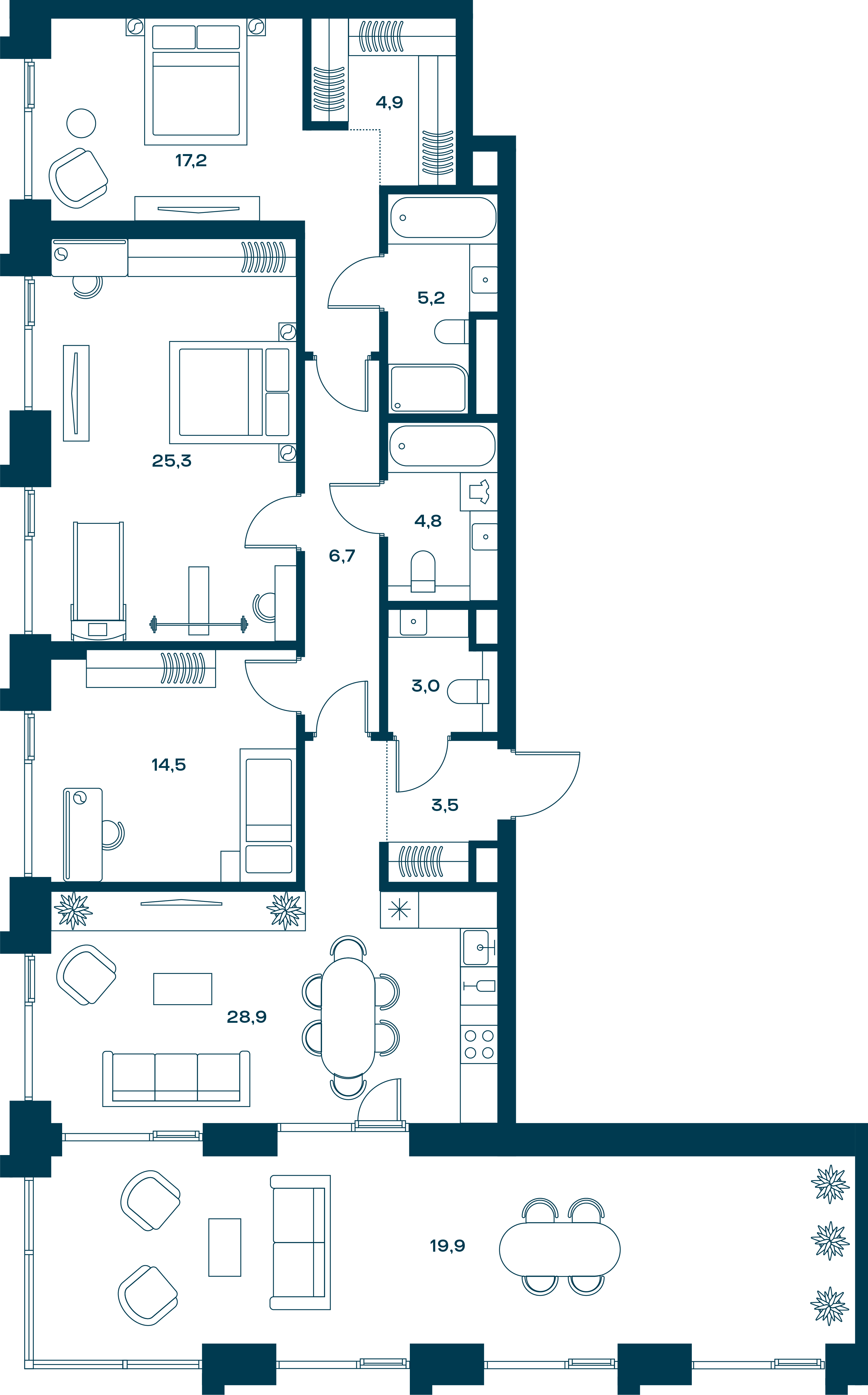 3-комнатная, 138,8 м² — 131 540 760 ₽