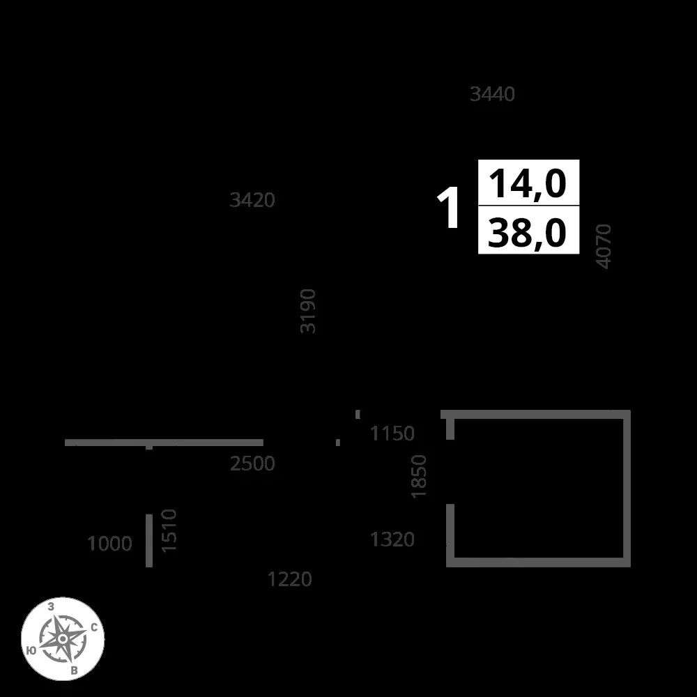 1-комнатная, 38 м² — 13 134 738 ₽