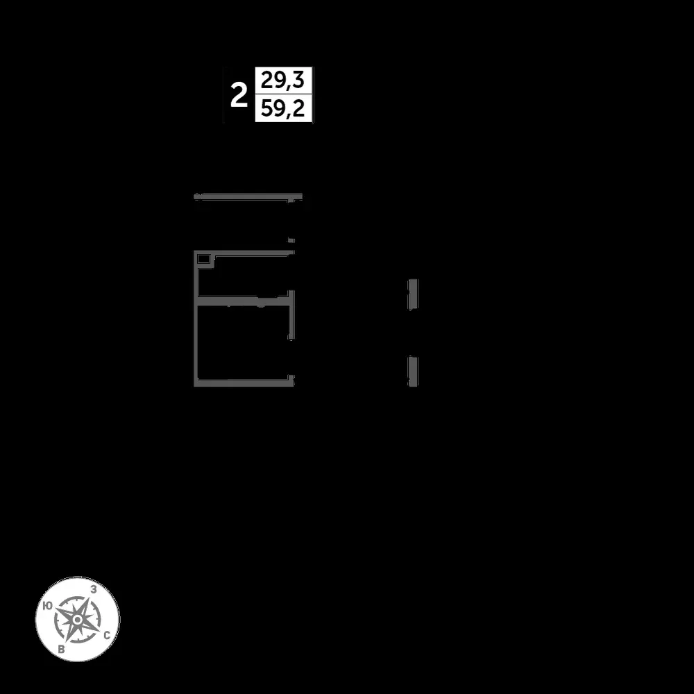 2-комнатная, 60,5 м² — 14 388 715 ₽