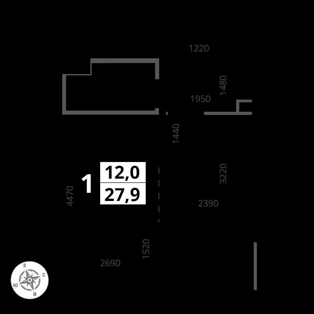 Студия, 27,9 м² — 9 803 279 ₽