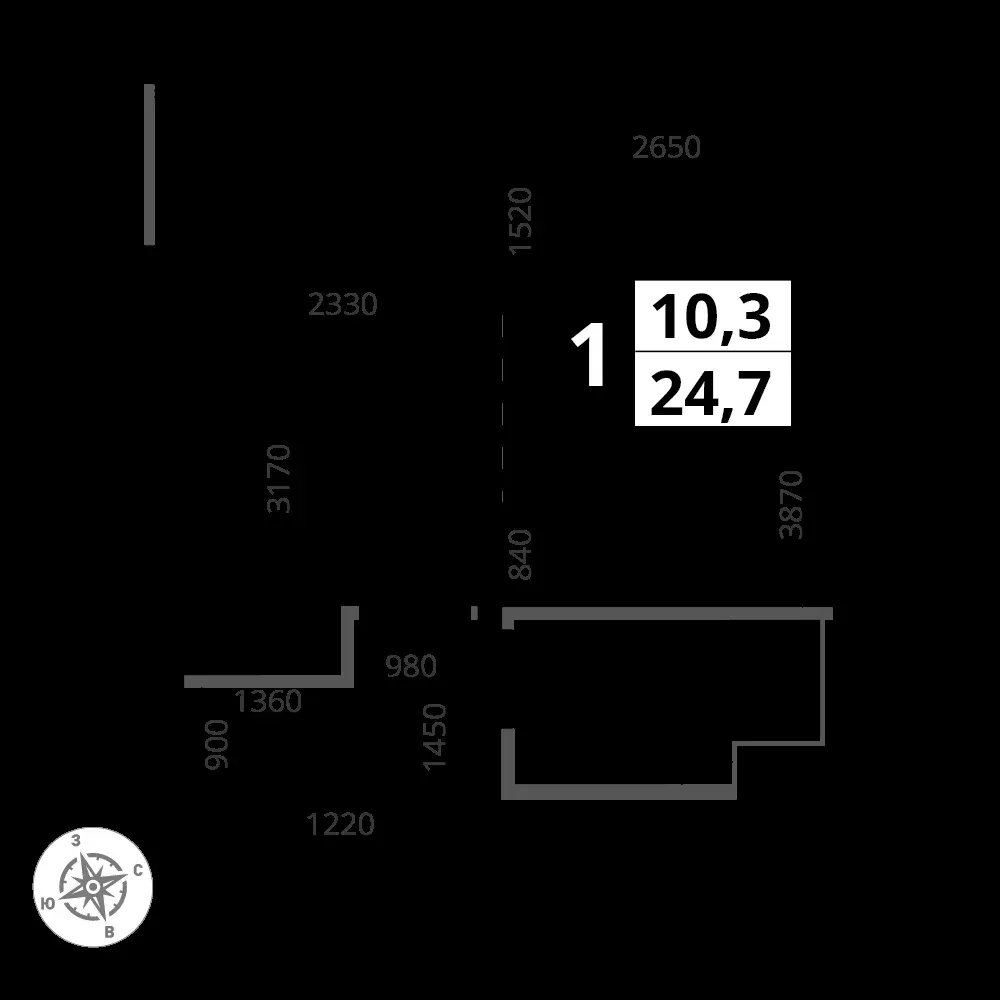 Студия, 24,7 м² — 9 278 950 ₽