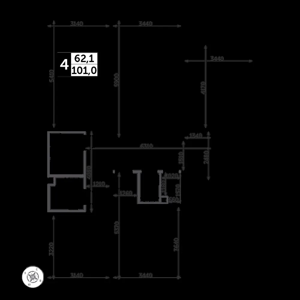 4-комнатная, 102,5 м² — 21 824 813 ₽