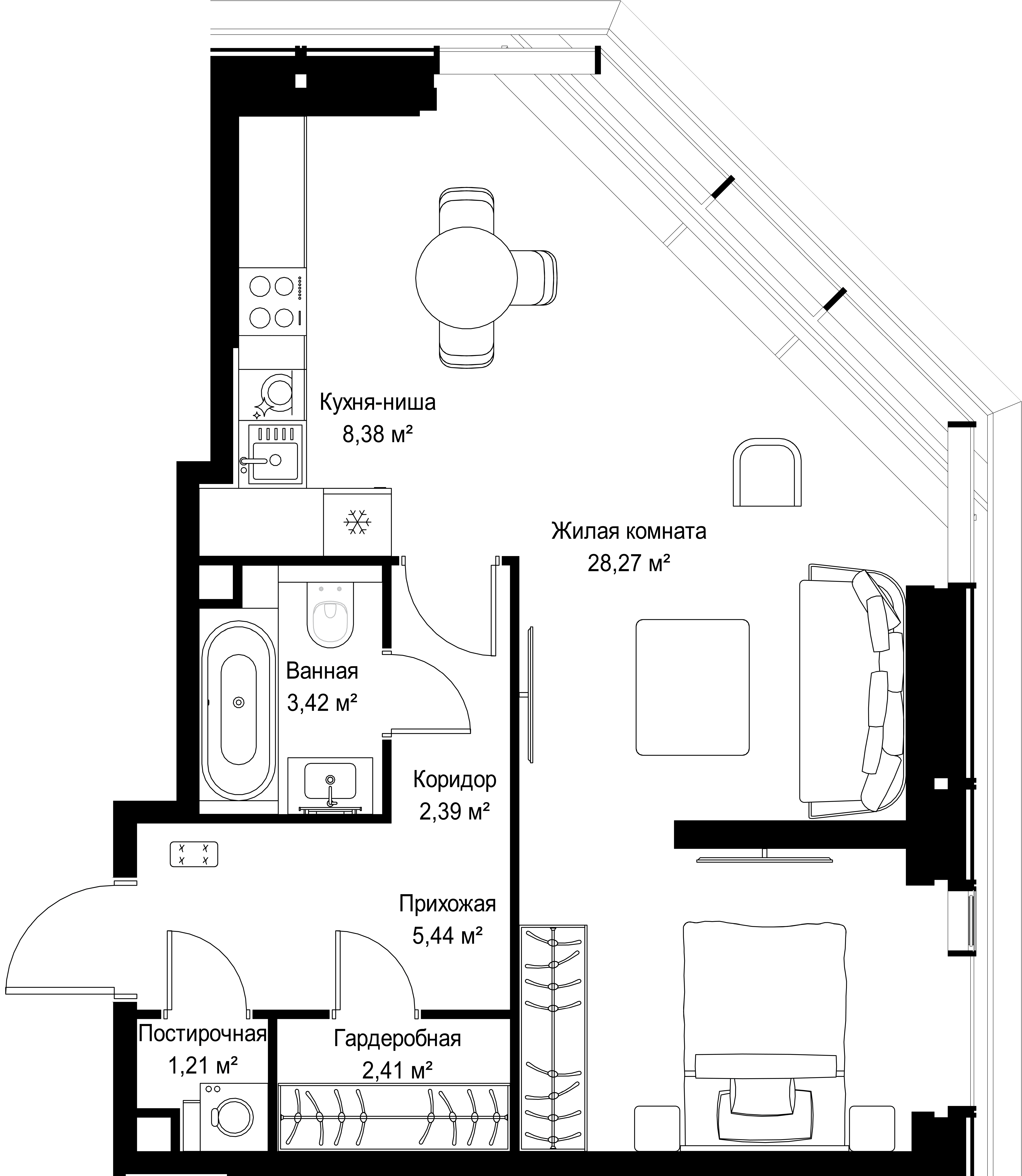 1-комнатная, 51,52 м² — 25 513 219 ₽