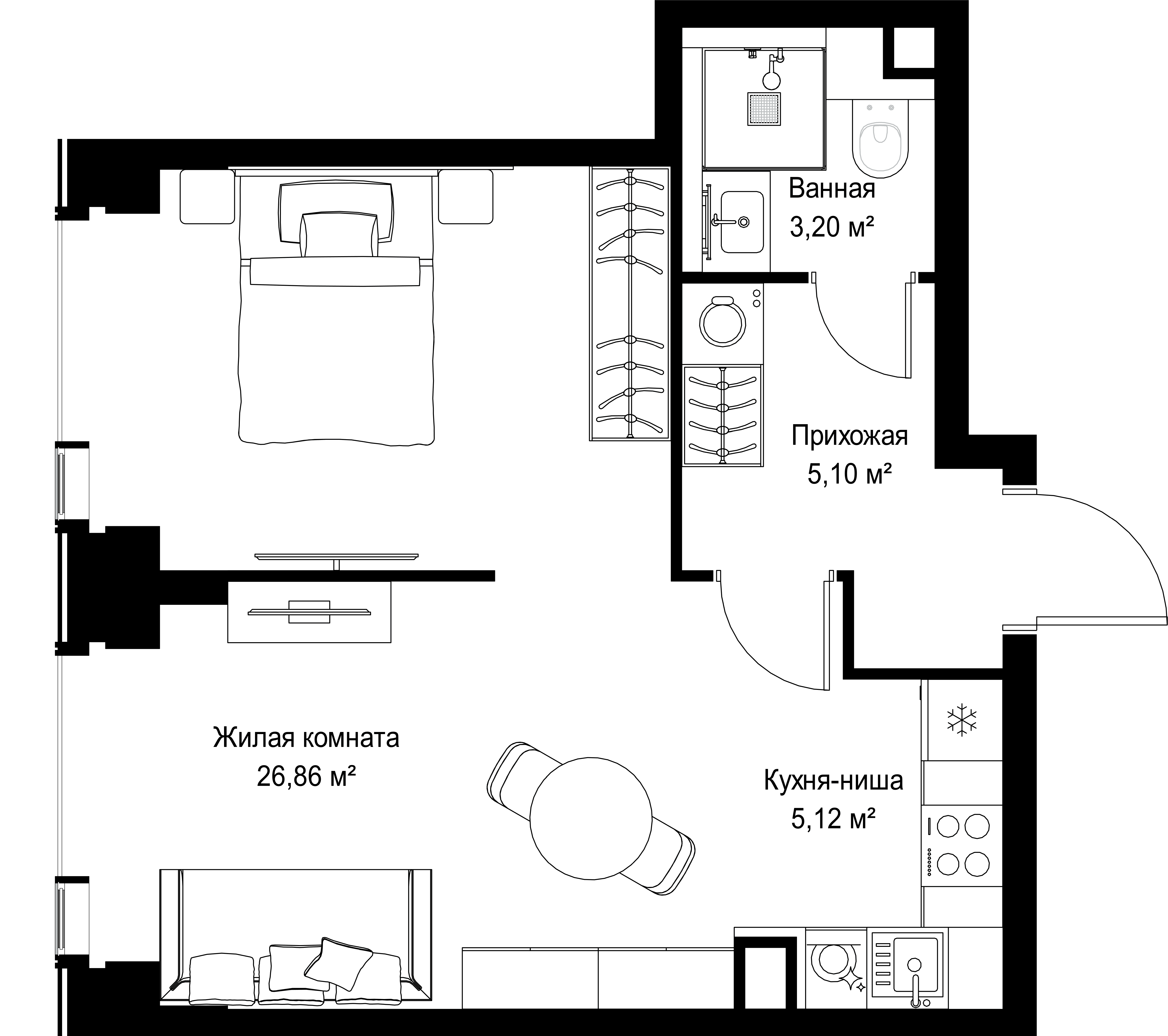 1-комнатная, 40,28 м² — 21 167 301 ₽