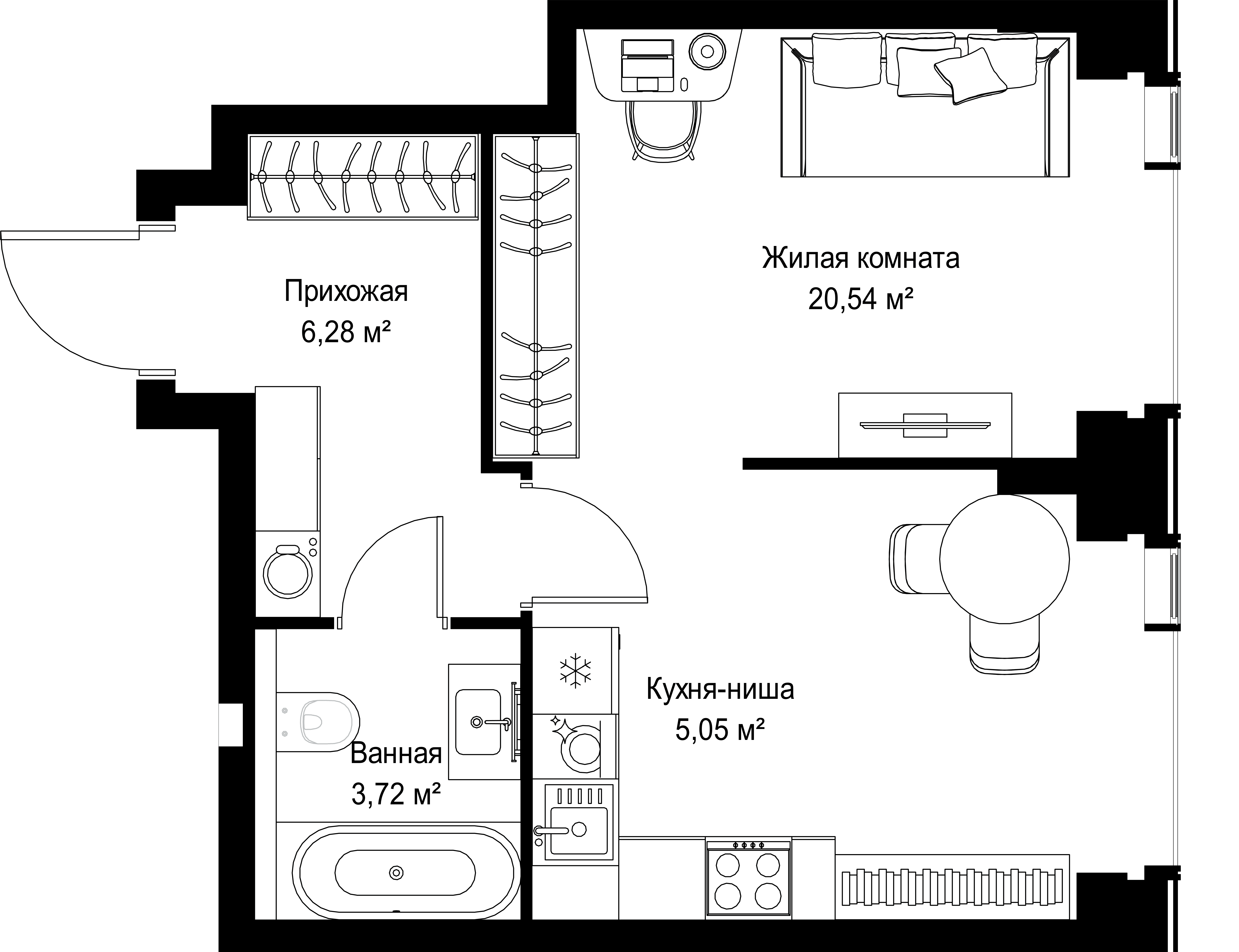 1-комнатная, 35,59 м² — 19 848 685 ₽