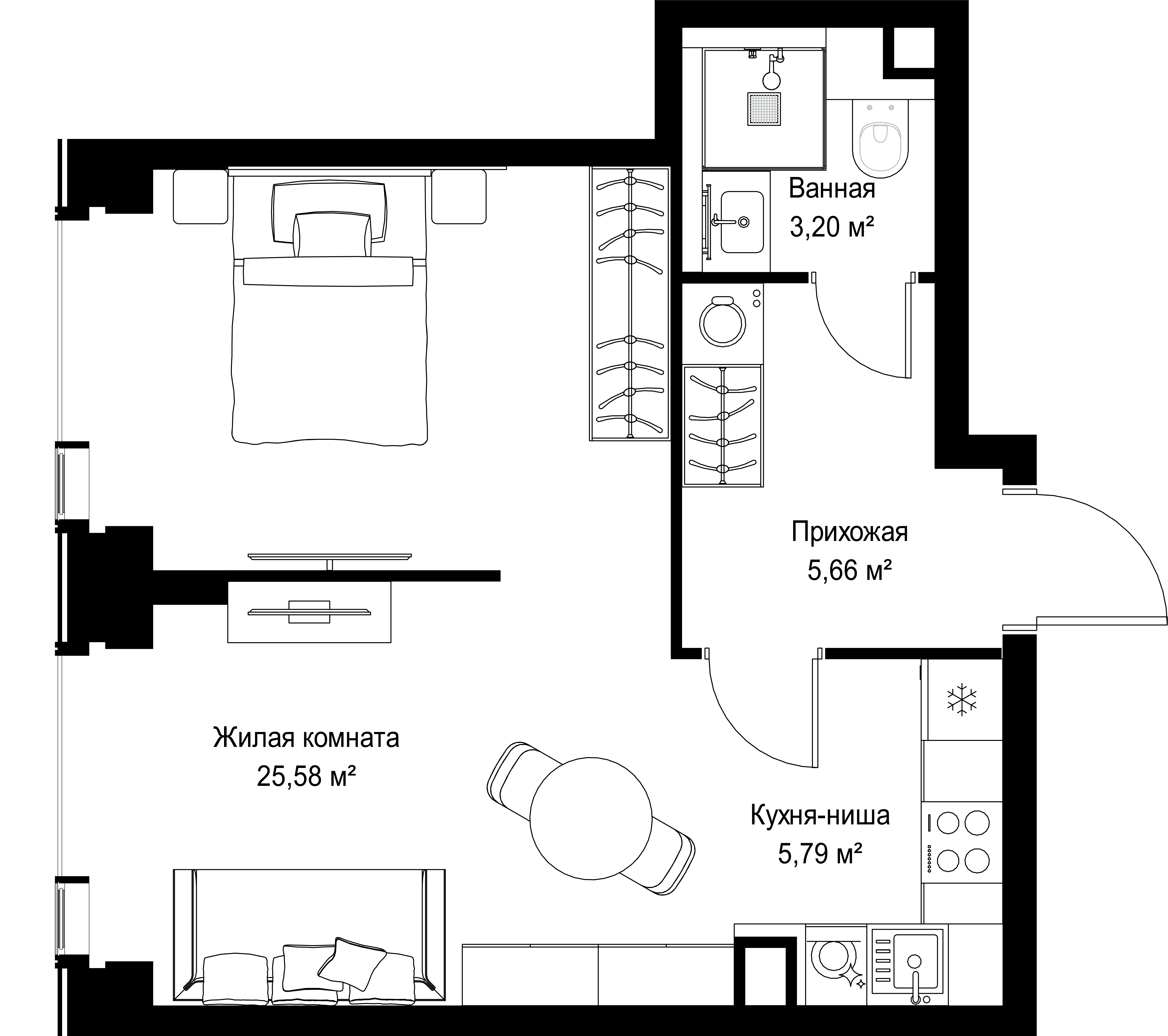 1-комнатная, 40,23 м² — 21 067 002 ₽