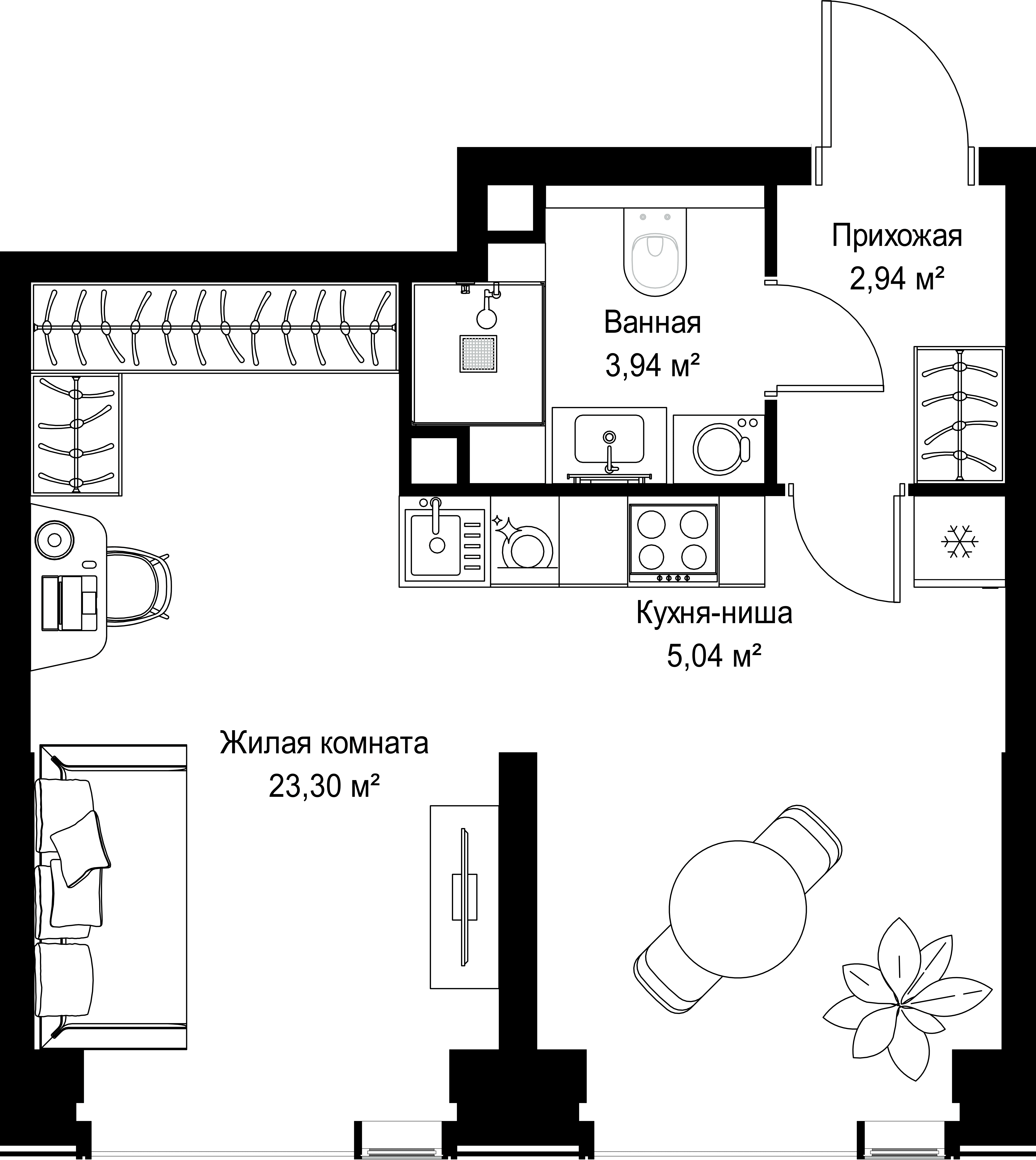 1-комнатная, 35,22 м² — 19 016 968 ₽