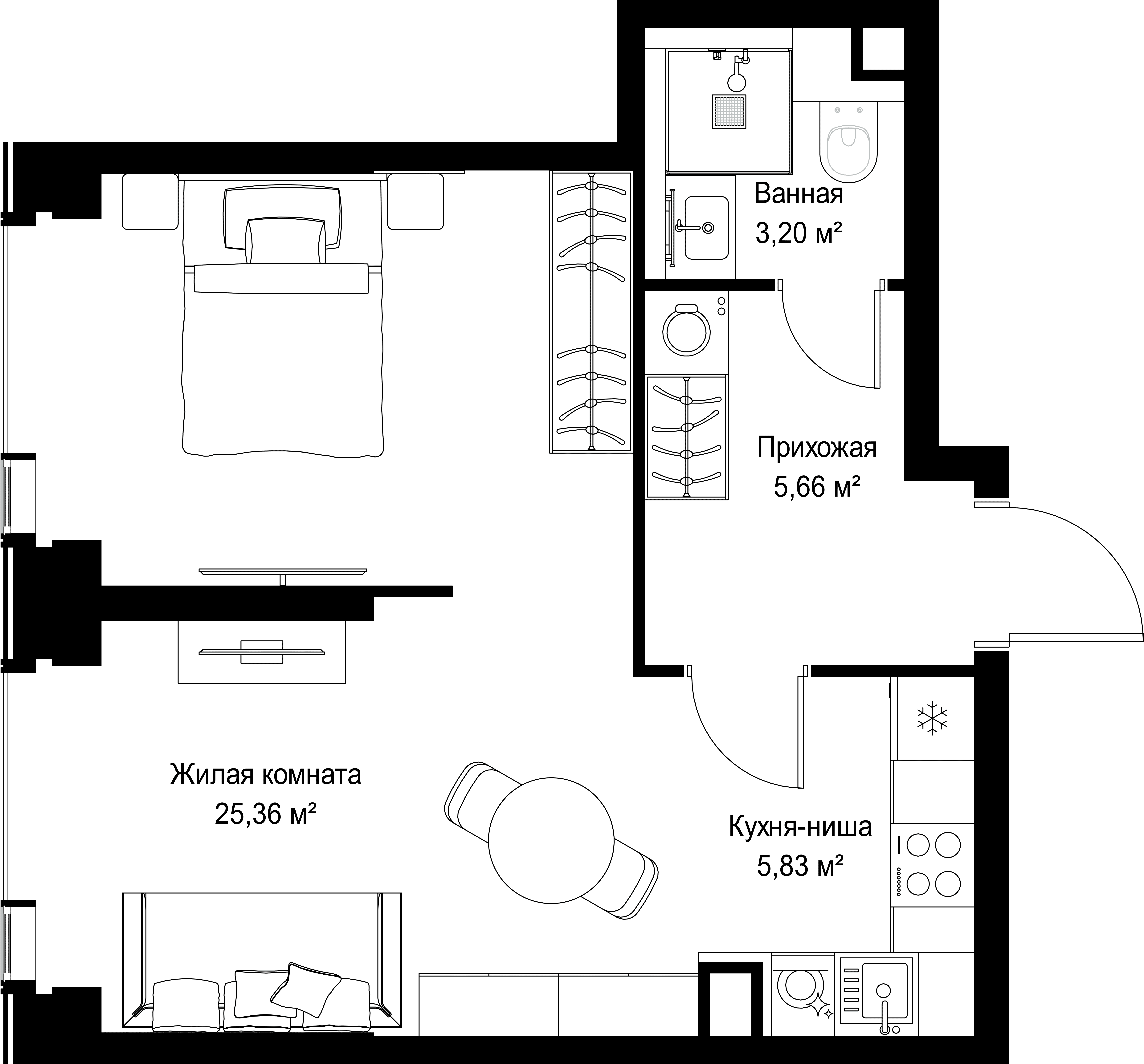 1-комнатная, 40,05 м² — 21 669 132 ₽