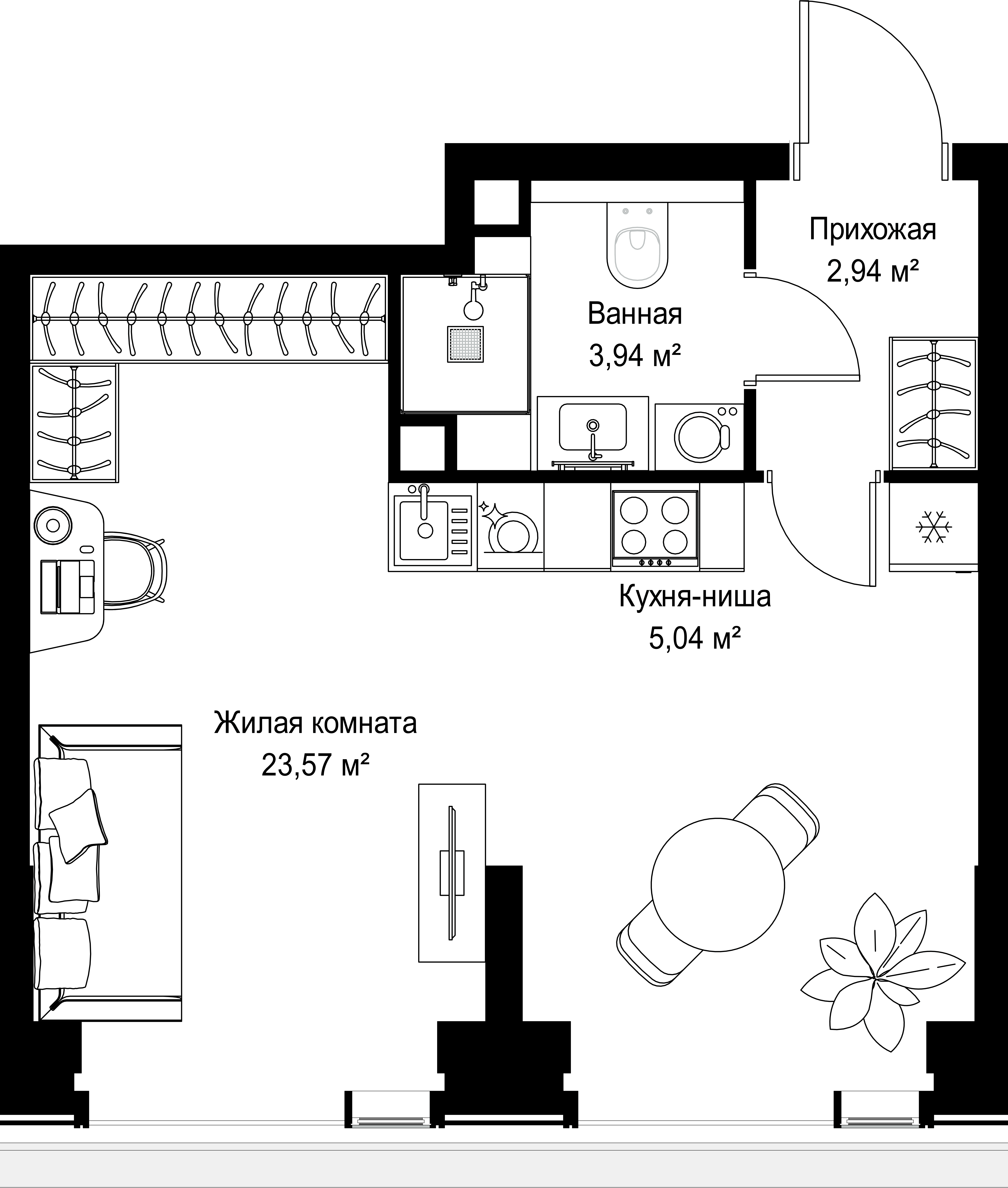1-комнатная, 35,49 м² — 19 783 119 ₽