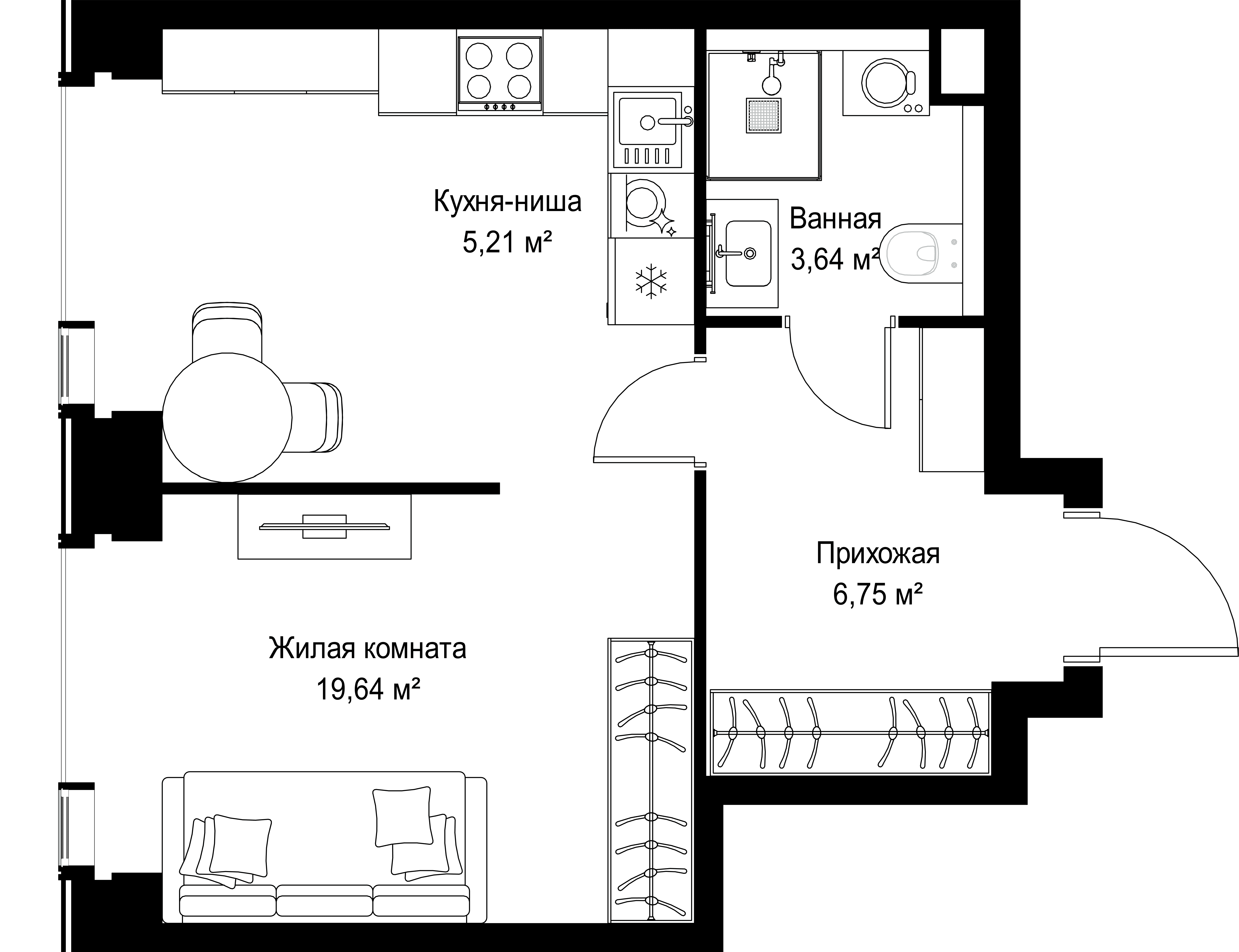 1-комнатная, 35,24 м² — 19 974 454 ₽