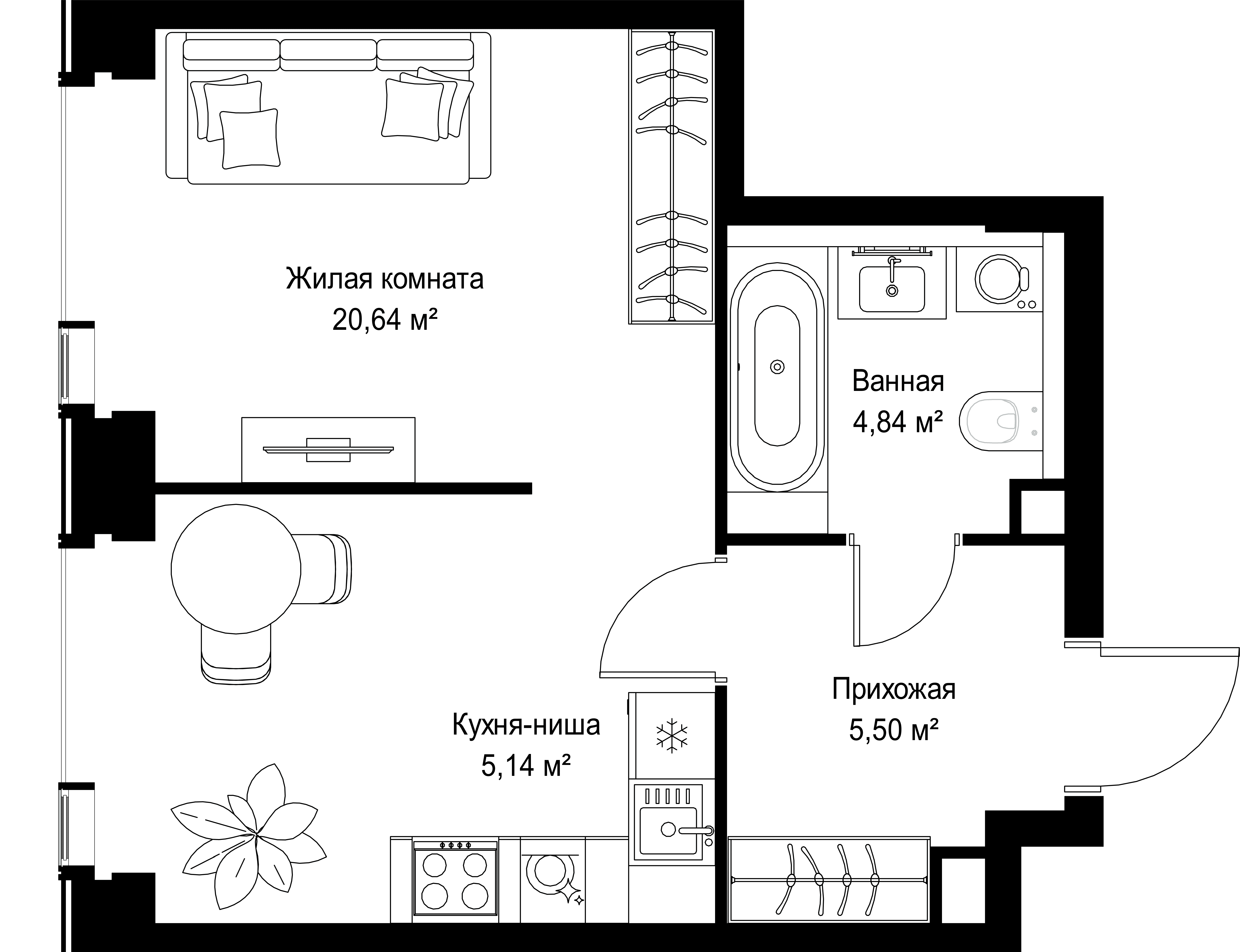 1-комнатная, 36,12 м² — 20 393 496 ₽