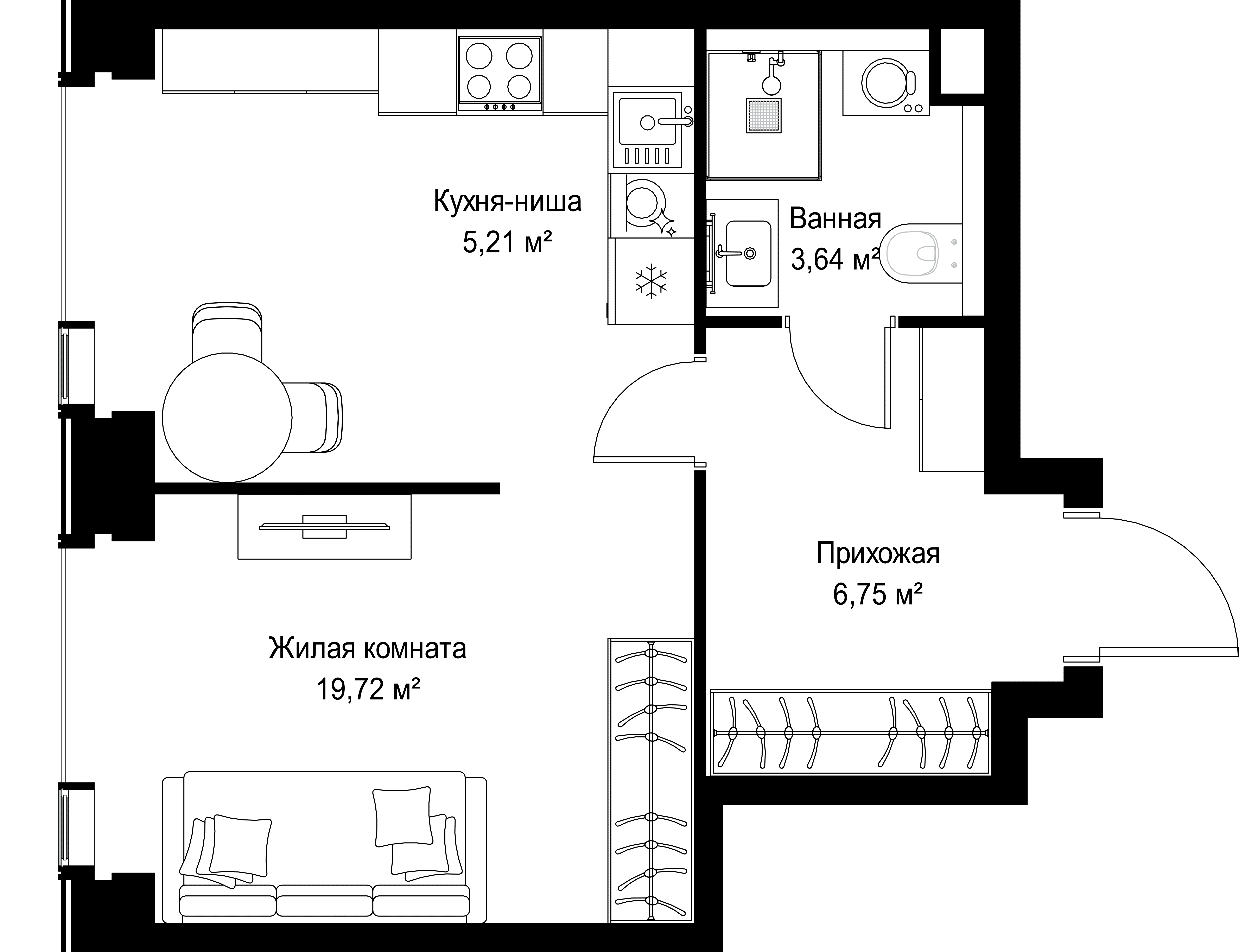 1-комнатная, 35,32 м² — 20 162 775 ₽