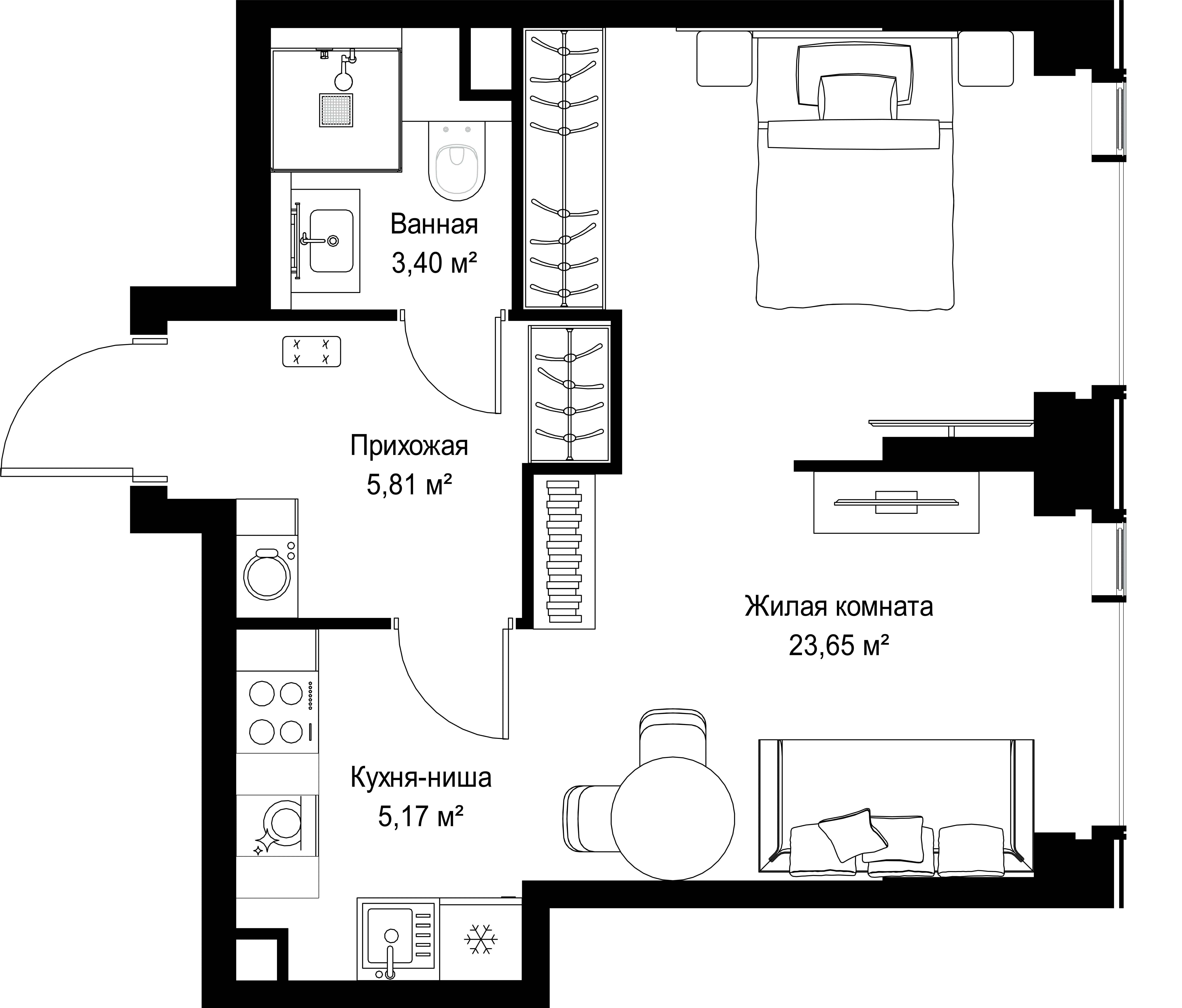 1-комнатная, 38,03 м² — 21 195 488 ₽