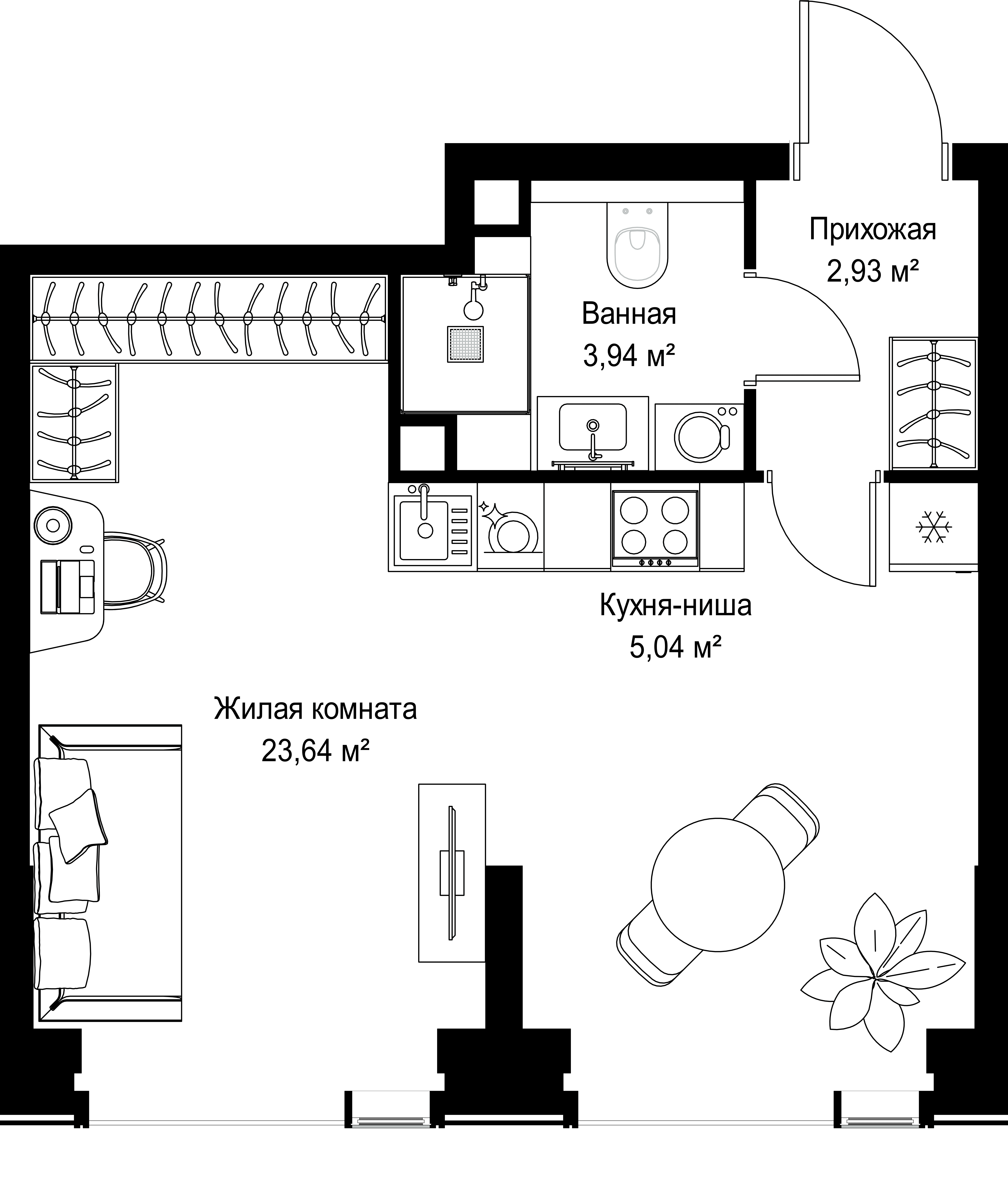 1-комнатная, 35,55 м² — 20 235 202 ₽