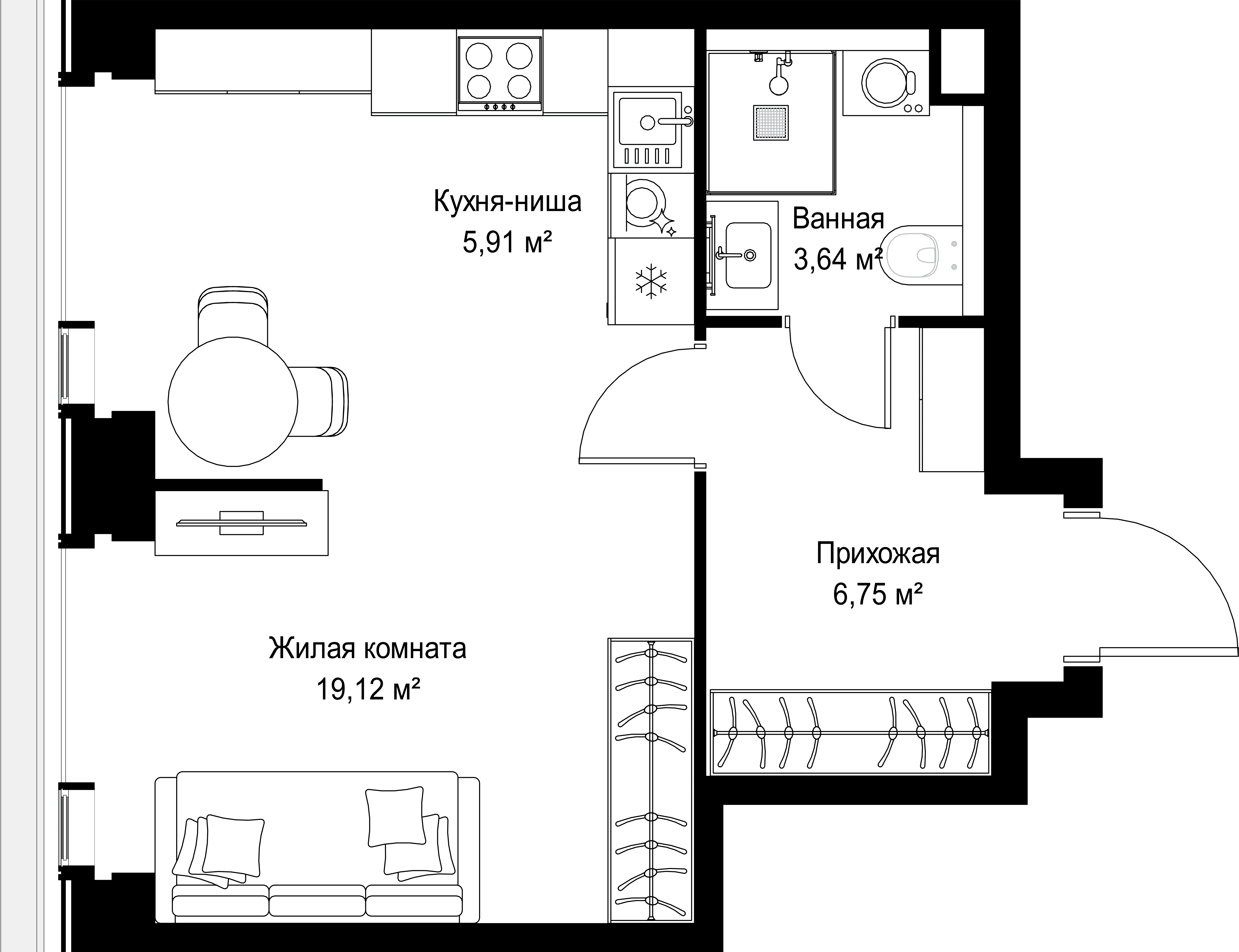 1-комнатная, 35,42 м² — 20 428 414 ₽