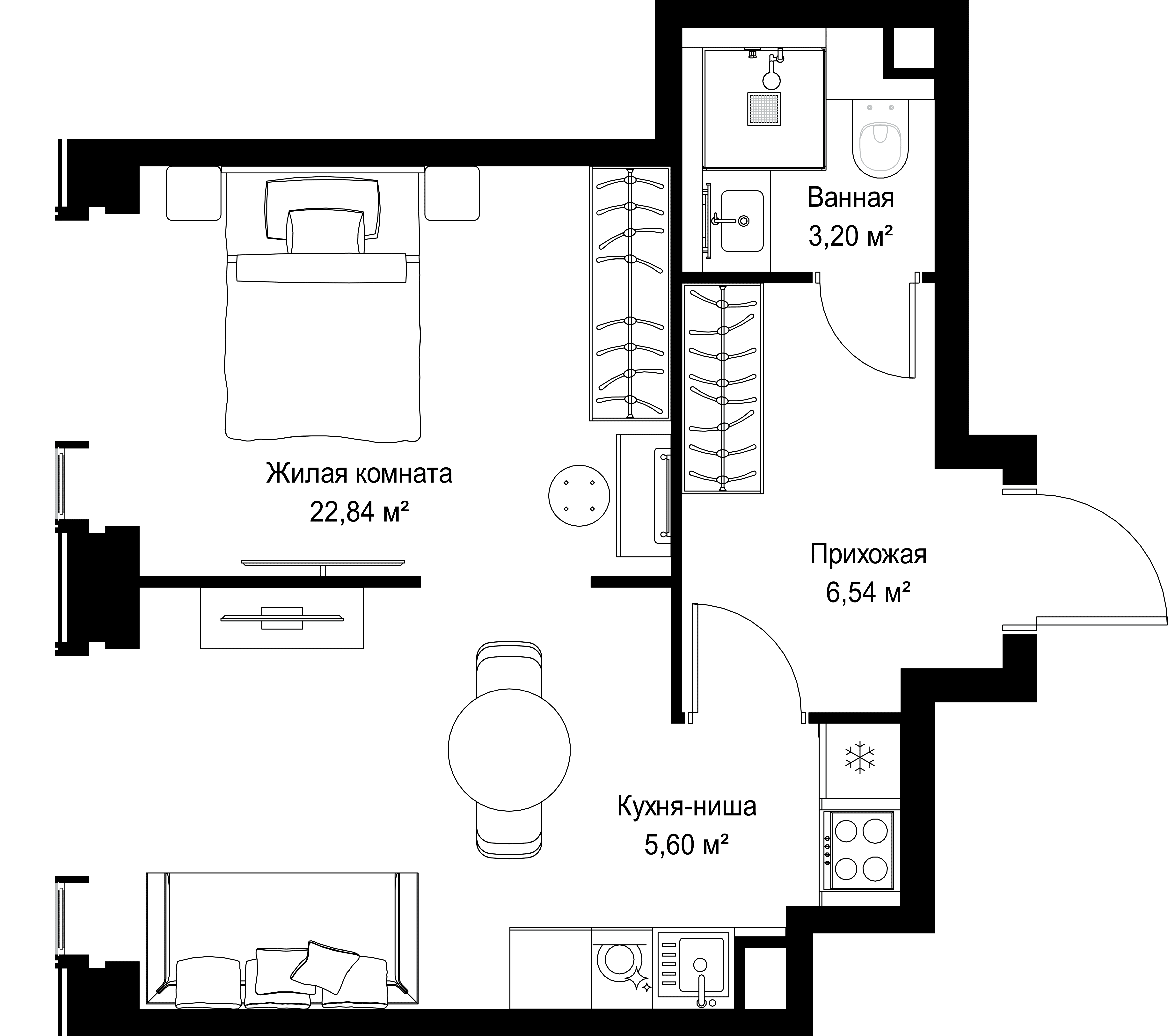 1-комнатная, 38,18 м² — 21 503 892 ₽