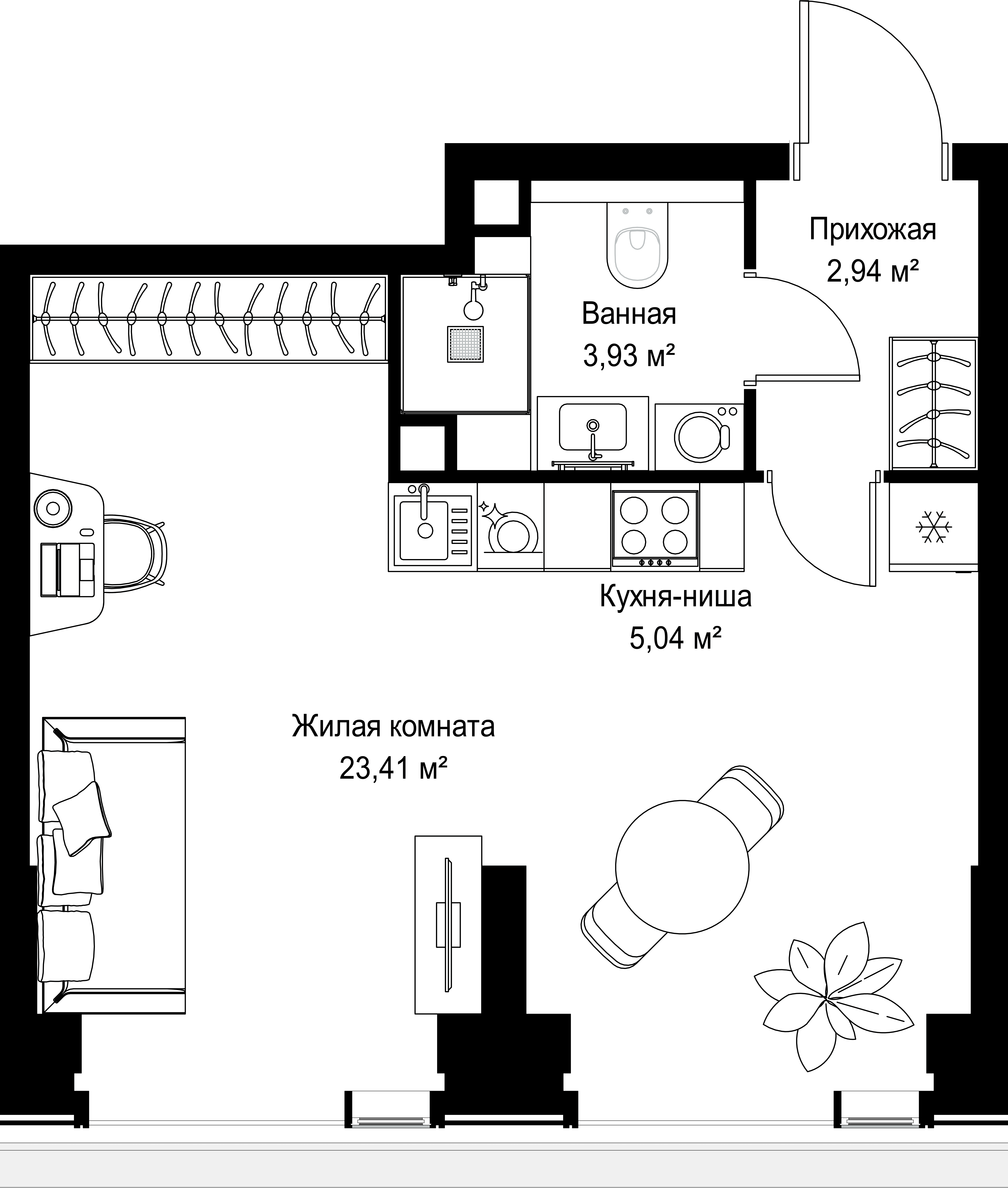 1-комнатная, 35,32 м² — 18 729 772 ₽