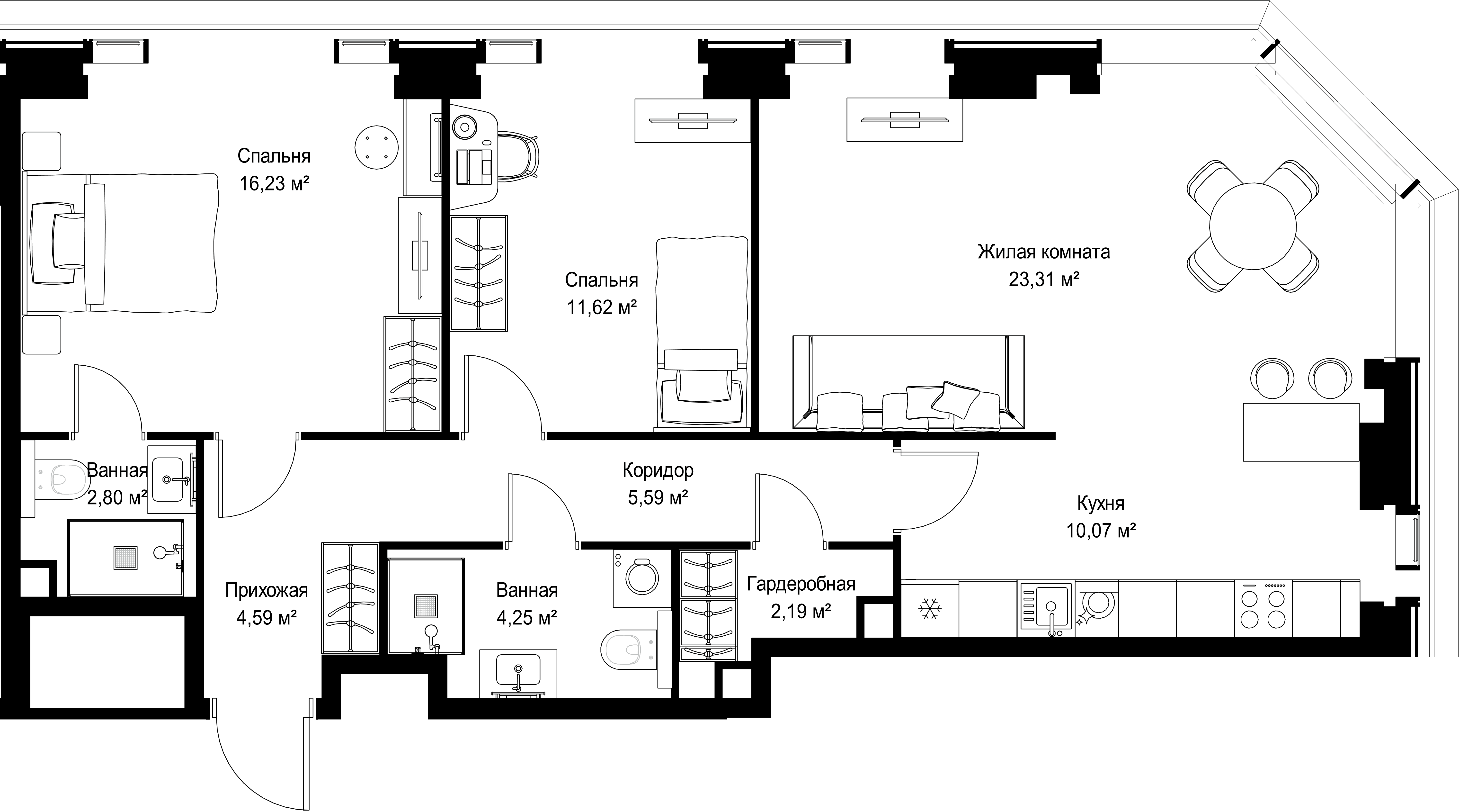 3-комнатная, 80,65 м² — 36 312 501 ₽