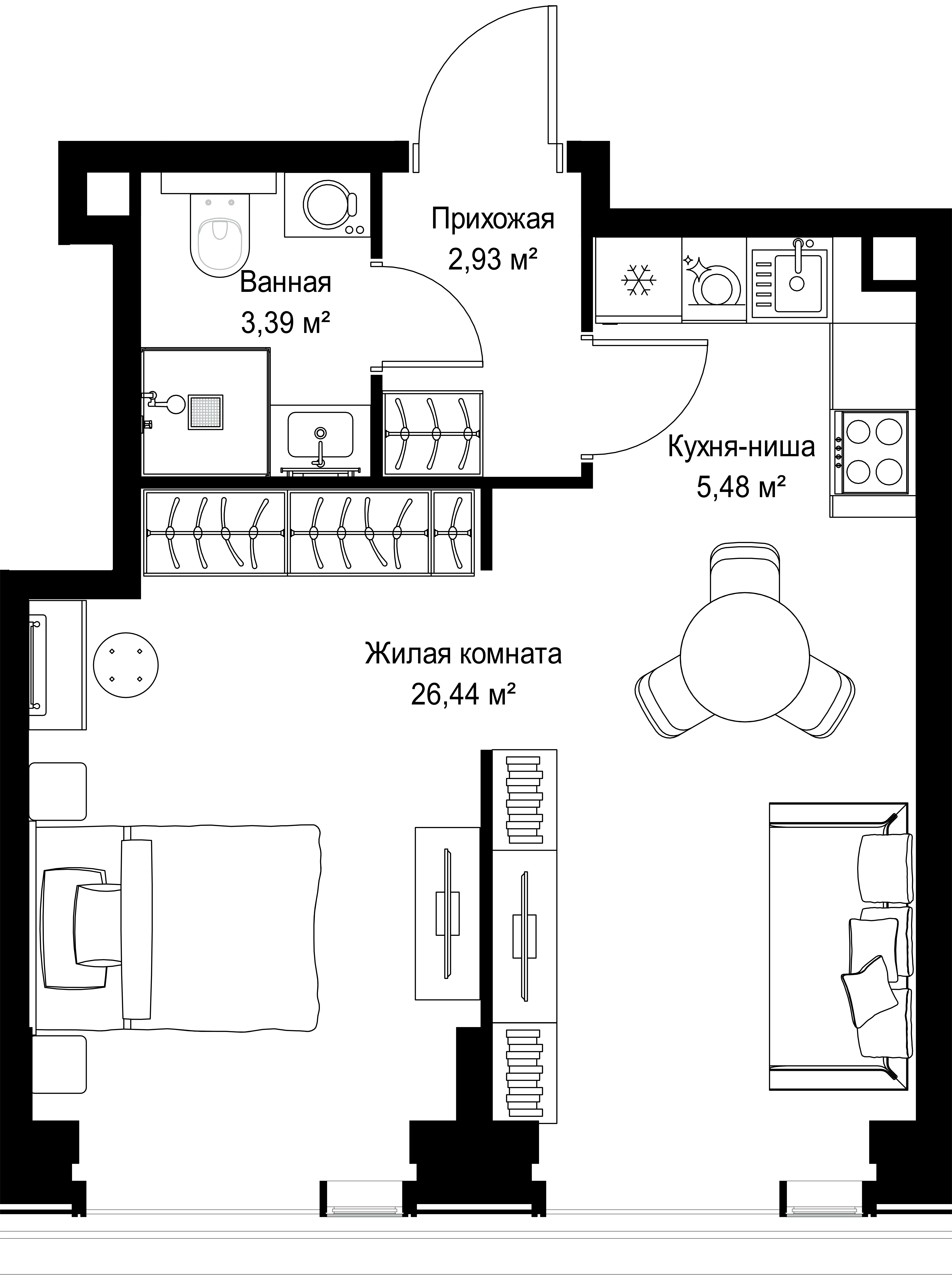 1-комнатная, 38,24 м² — 20 148 044 ₽