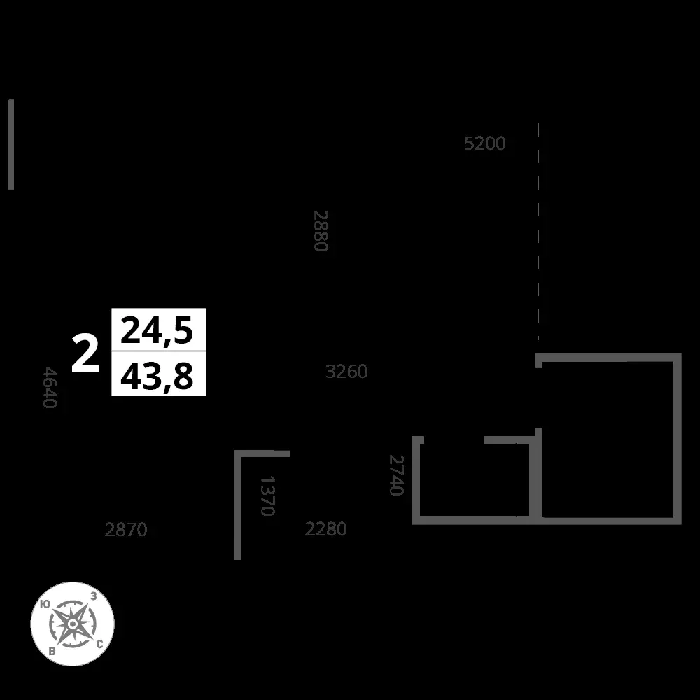 2-комнатная, 43,9 м² — 14 180 051 ₽