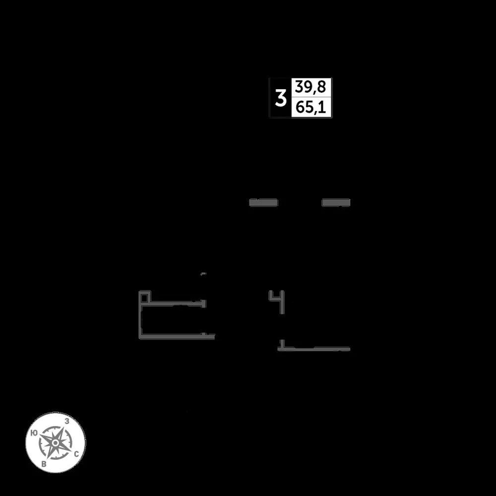 3-комнатная, 65,3 м² — 15 052 956 ₽