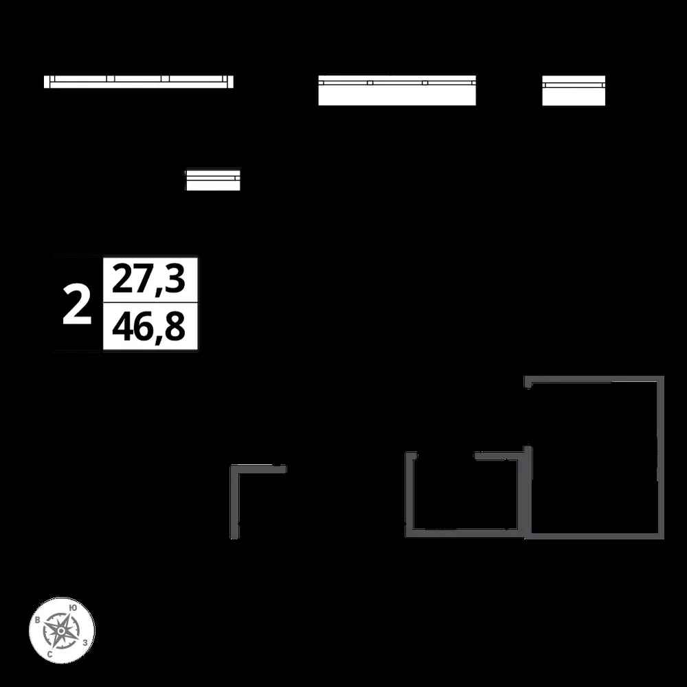 2-комнатная, 46,9 м² — 14 304 969 ₽
